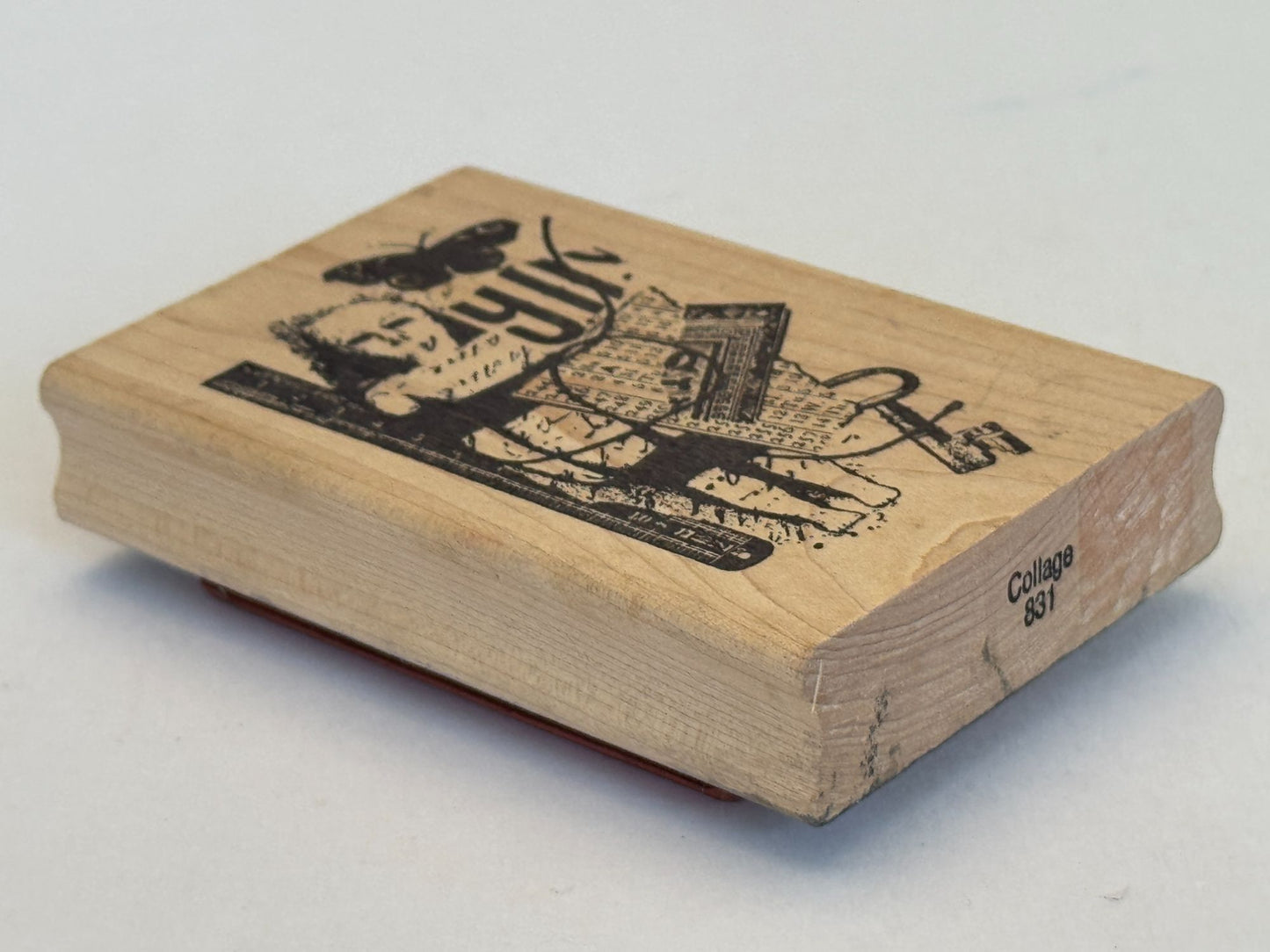 Acey Deucy Rubber Stamp Collage 831 Butterfly Girl Skeleton Key Steampunk Craft
