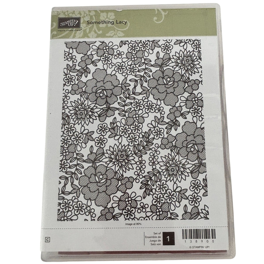 Stampin Up Clear Mount Rubber Stamps Set Something Lacy Floral Background Flower