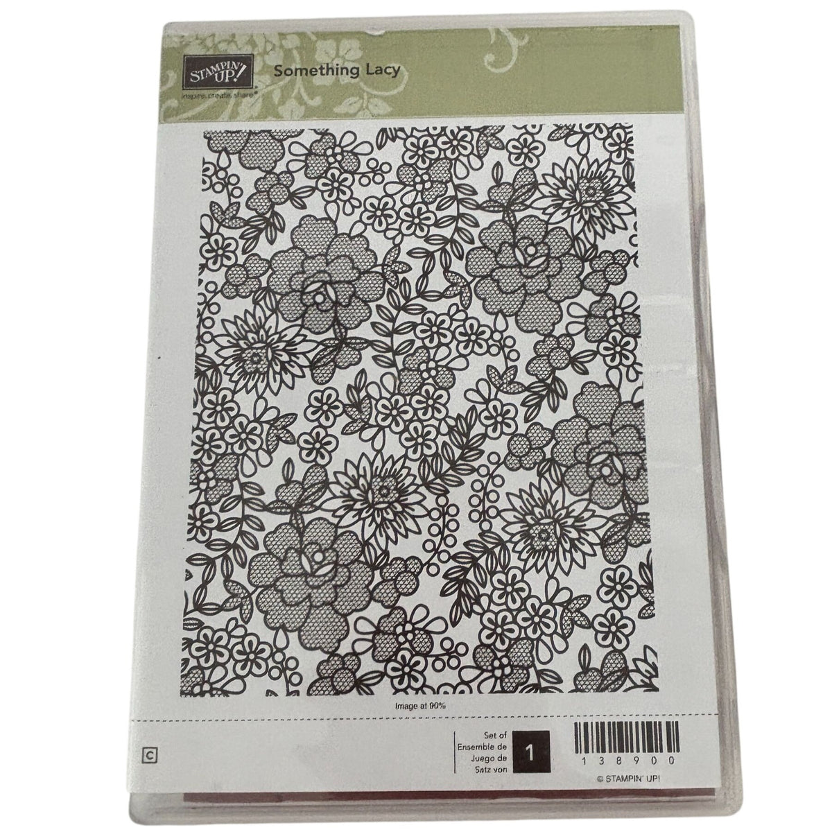 Stampin Up Clear Mount Rubber Stamps Set Something Lacy Floral Background Flower