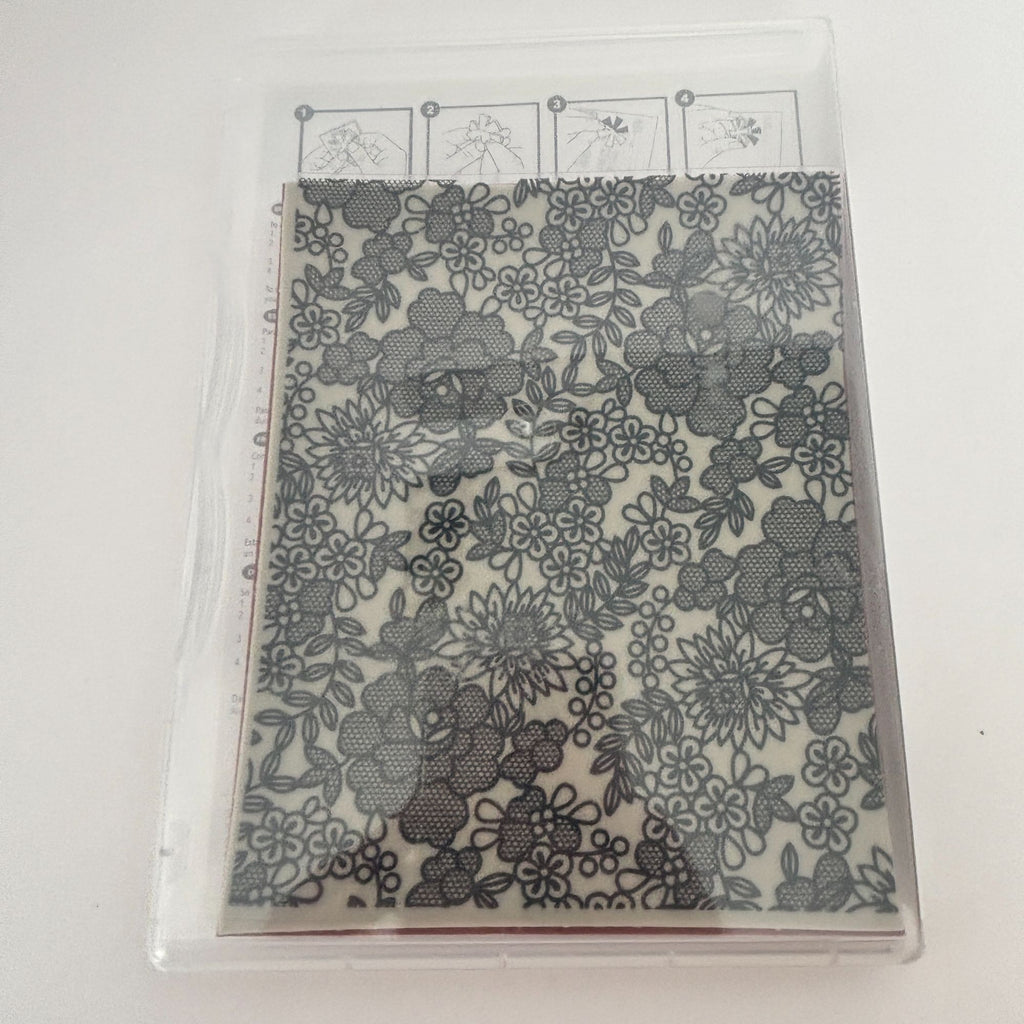 Stampin Up Clear Mount Rubber Stamps Set Something Lacy Floral Background Flower