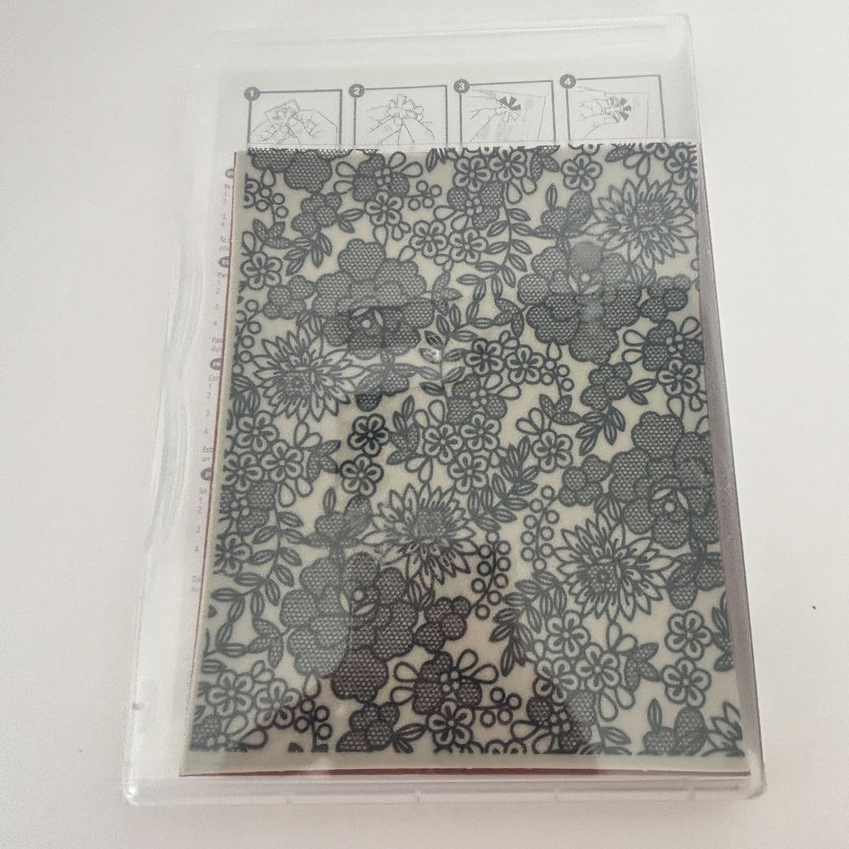 Stampin Up Clear Mount Rubber Stamps Set Something Lacy Floral Background Flower