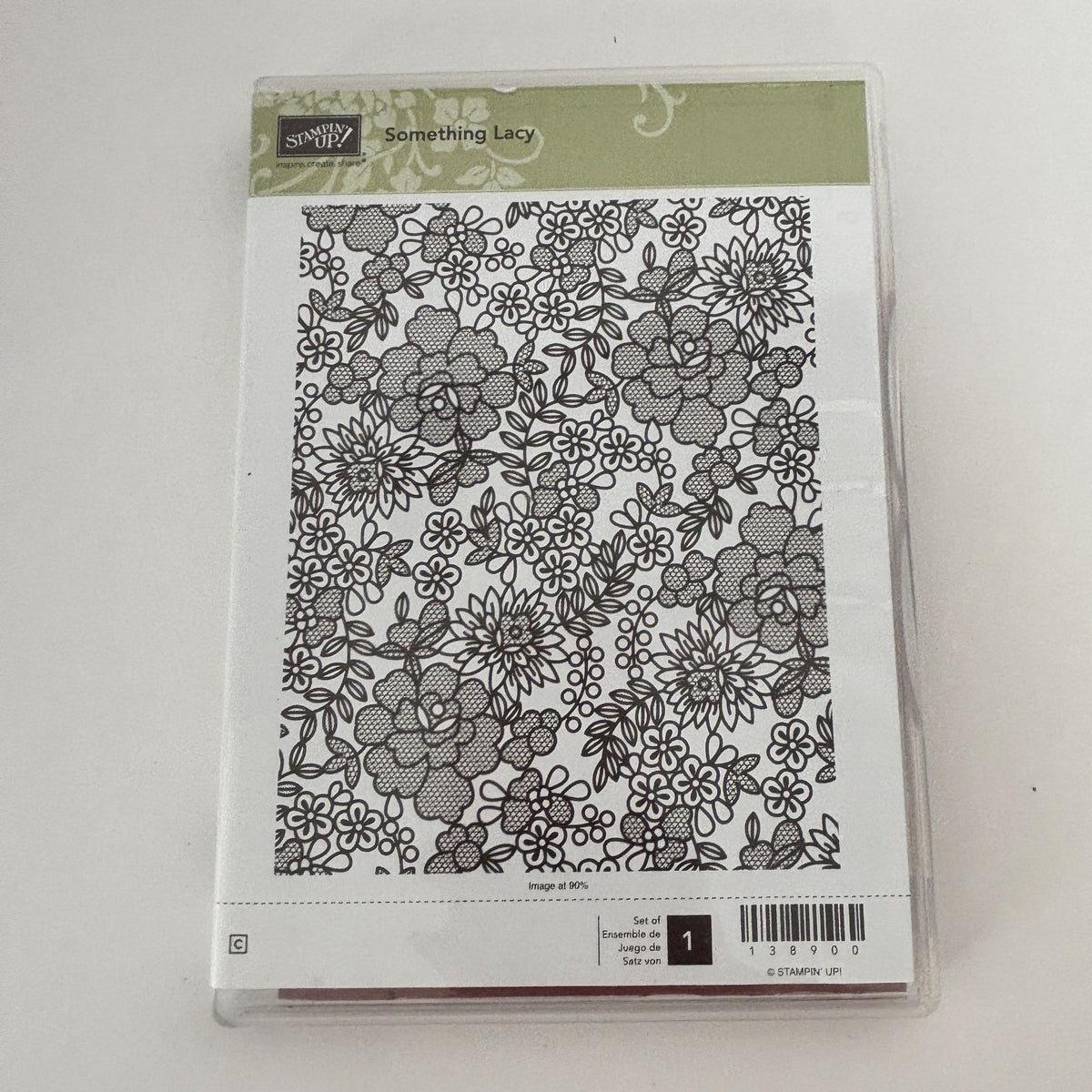 Stampin Up Clear Mount Rubber Stamps Set Something Lacy Floral Background Flower