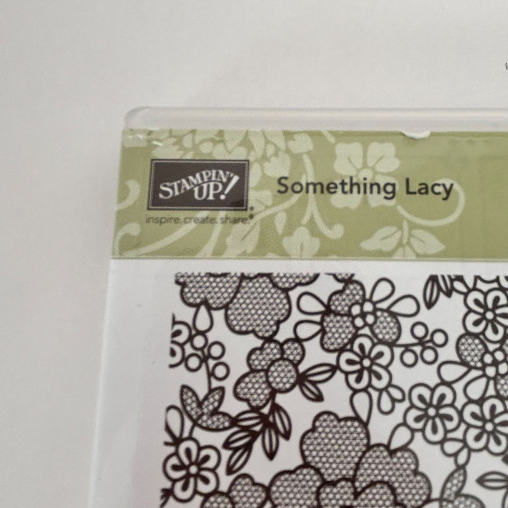 Stampin Up Clear Mount Rubber Stamps Set Something Lacy Floral Background Flower