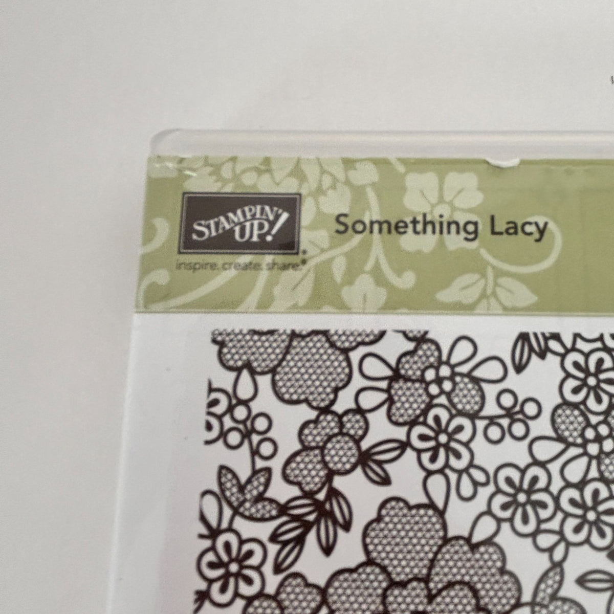 Stampin Up Clear Mount Rubber Stamps Set Something Lacy Floral Background Flower