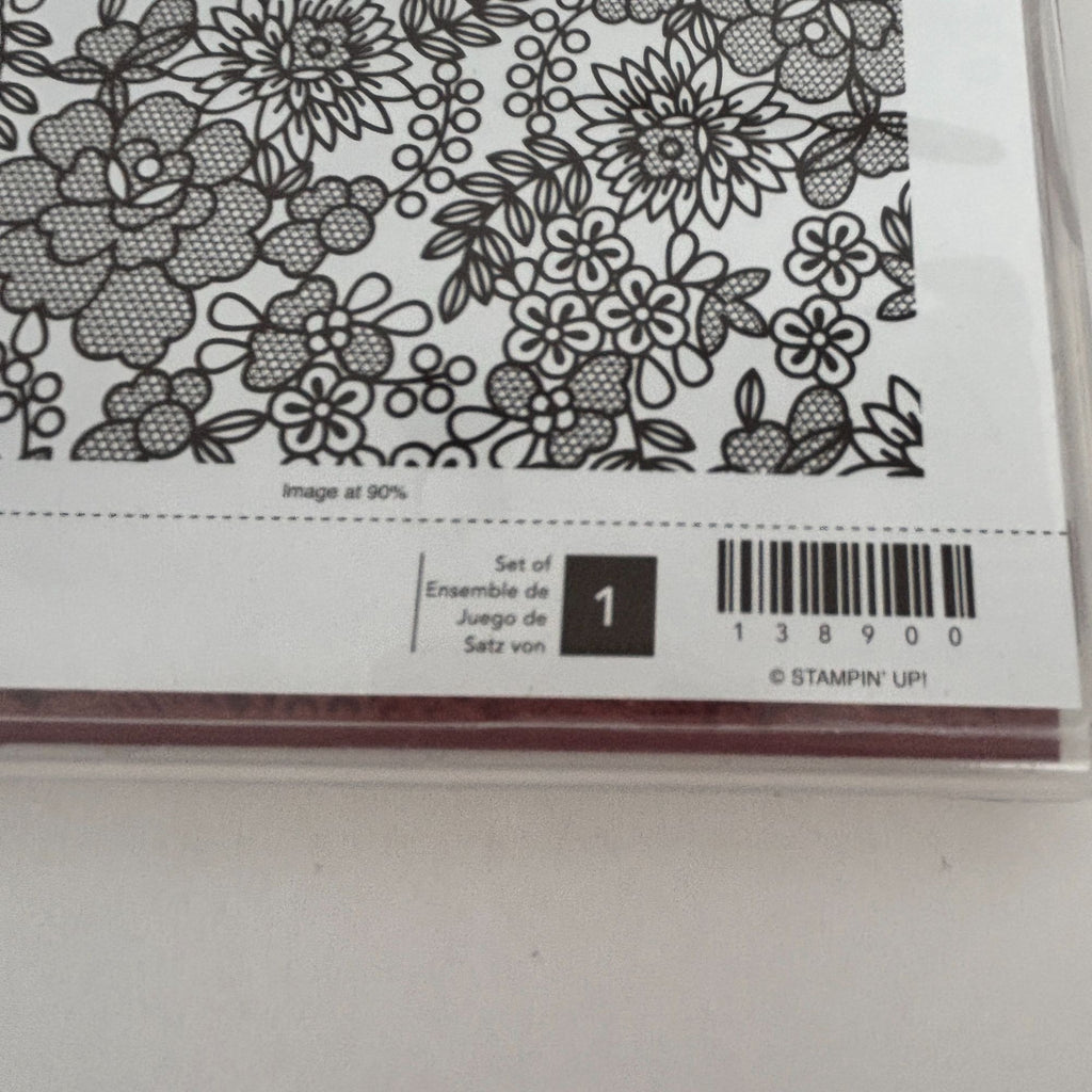 Stampin Up Clear Mount Rubber Stamps Set Something Lacy Floral Background Flower