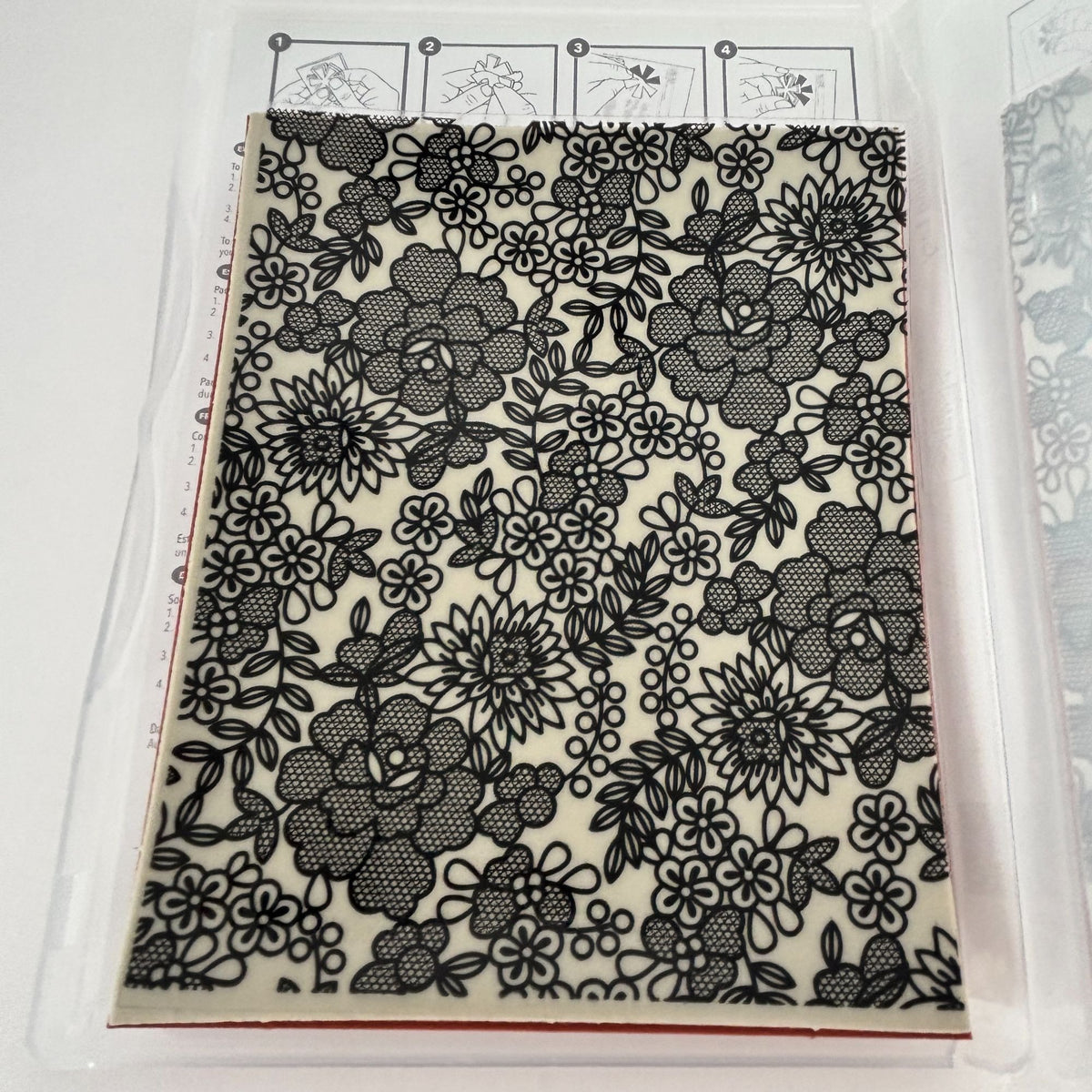 Stampin Up Clear Mount Rubber Stamps Set Something Lacy Floral Background Flower