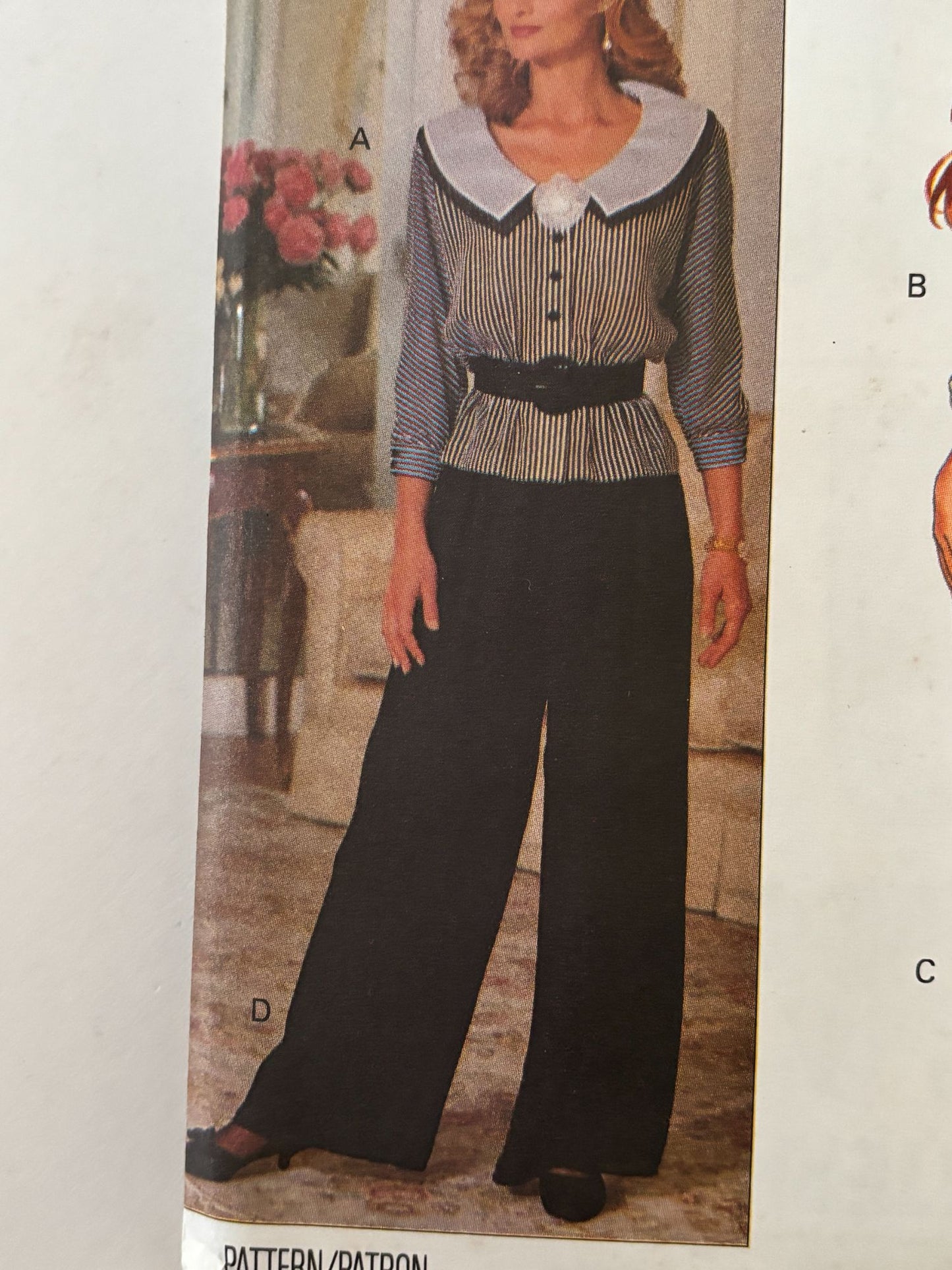Butterick Sewing Pattern 6479 90s Wide Leg Pants Power Blouse Outfit 12 14 16 UC