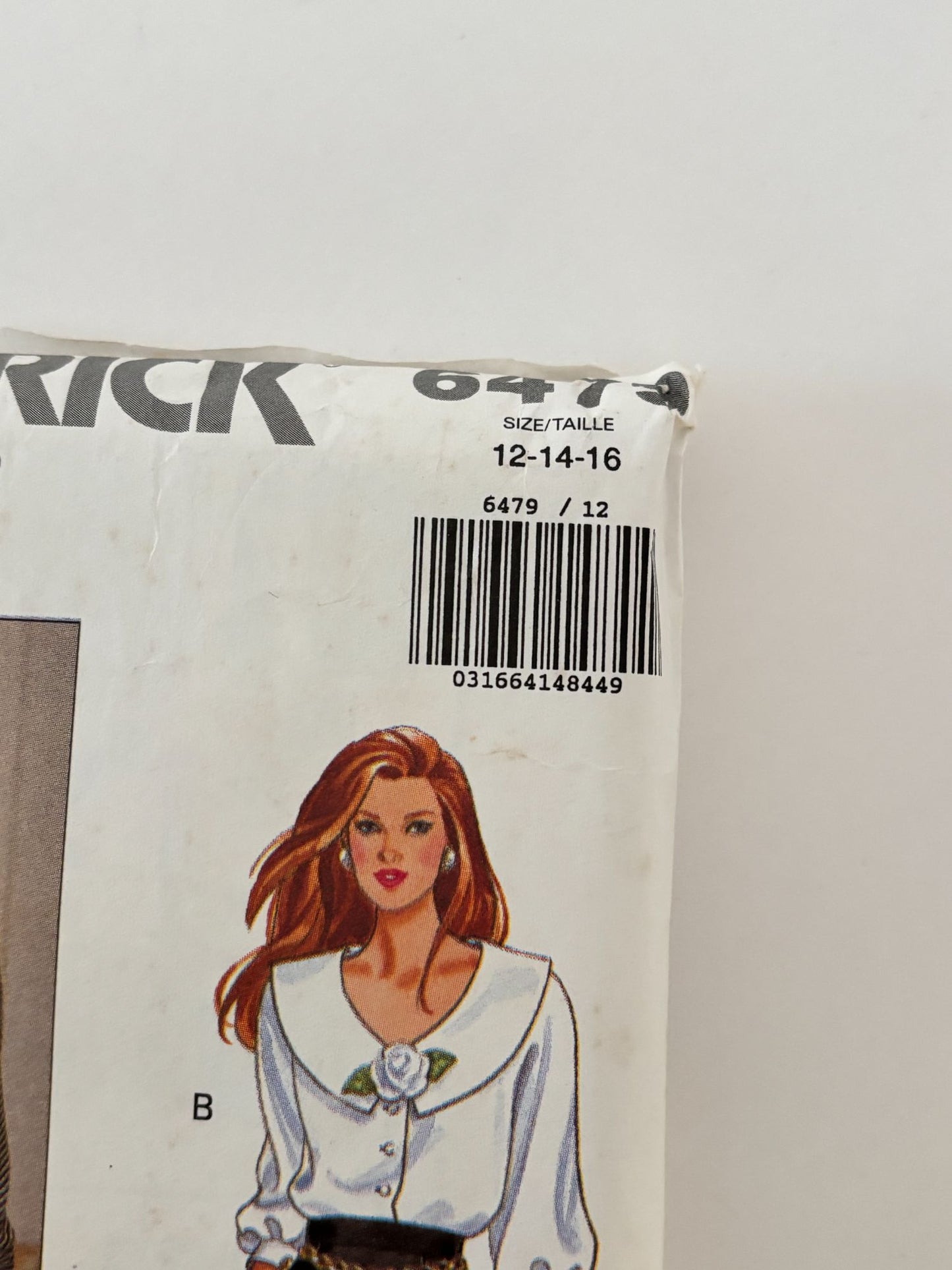 Butterick Sewing Pattern 6479 90s Wide Leg Pants Power Blouse Outfit 12 14 16 UC