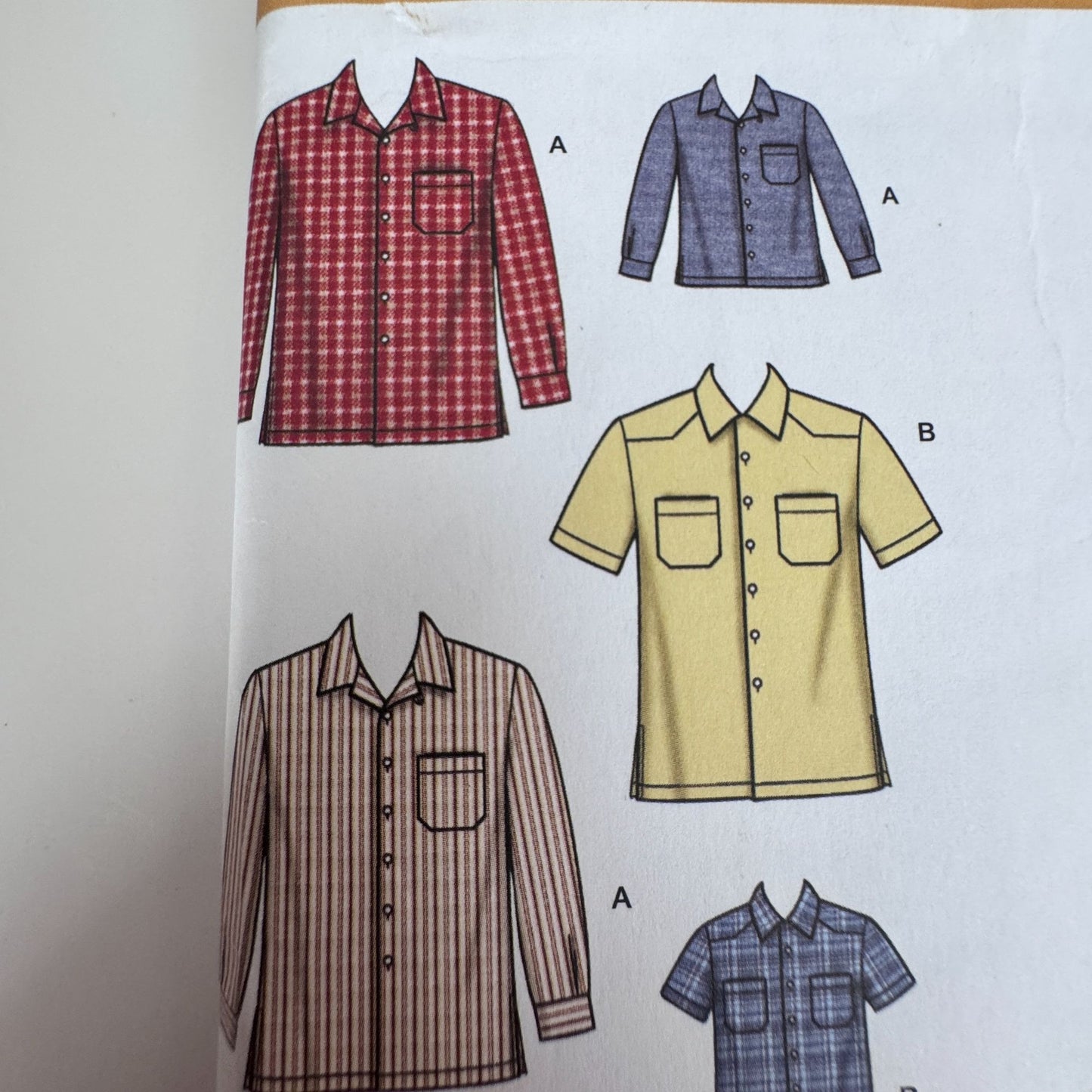 Simplicity Sewing Pattern 4760 Boys Mens Shirt Pants Father Son Casual Uncut Button Up