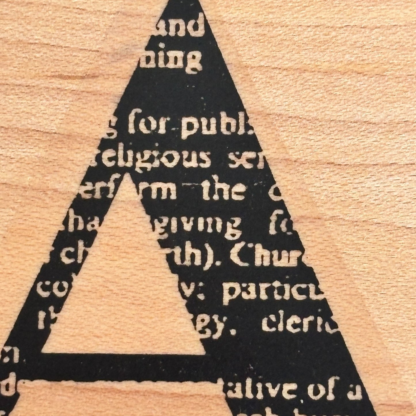 Limited Edition Rubber Stamp Block Letter A Text Background Collage Mixed Media Cardmaking Craft