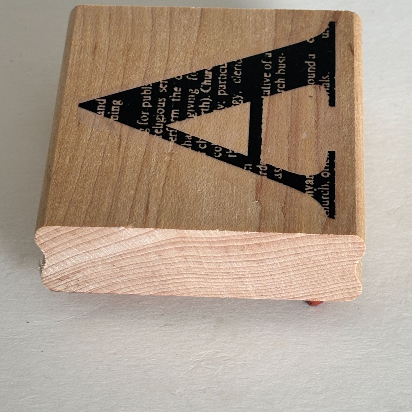Limited Edition Rubber Stamp Block Letter A Text Background Collage Mixed Media Cardmaking Craft