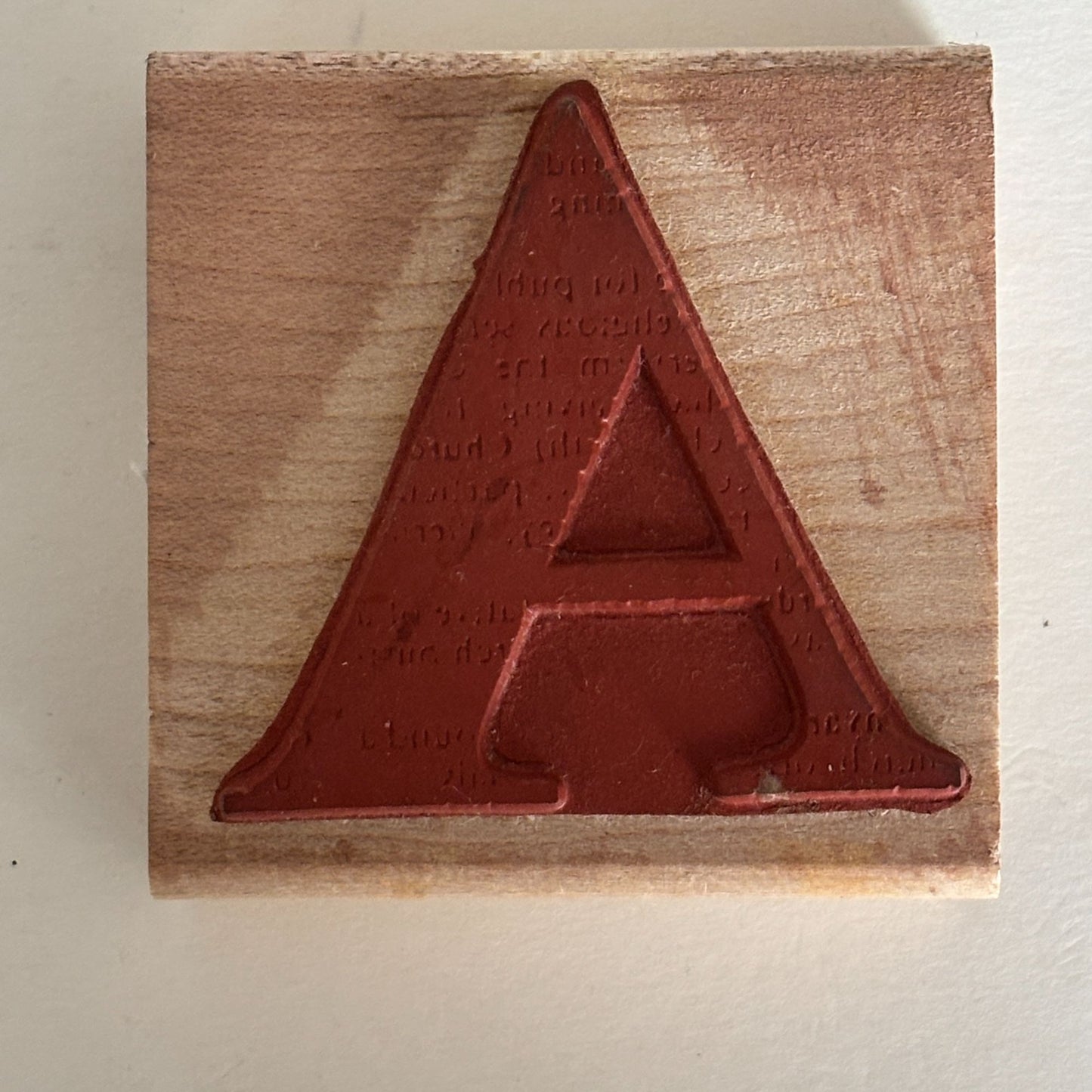 Limited Edition Rubber Stamp Block Letter A Text Background Collage Mixed Media Cardmaking Craft