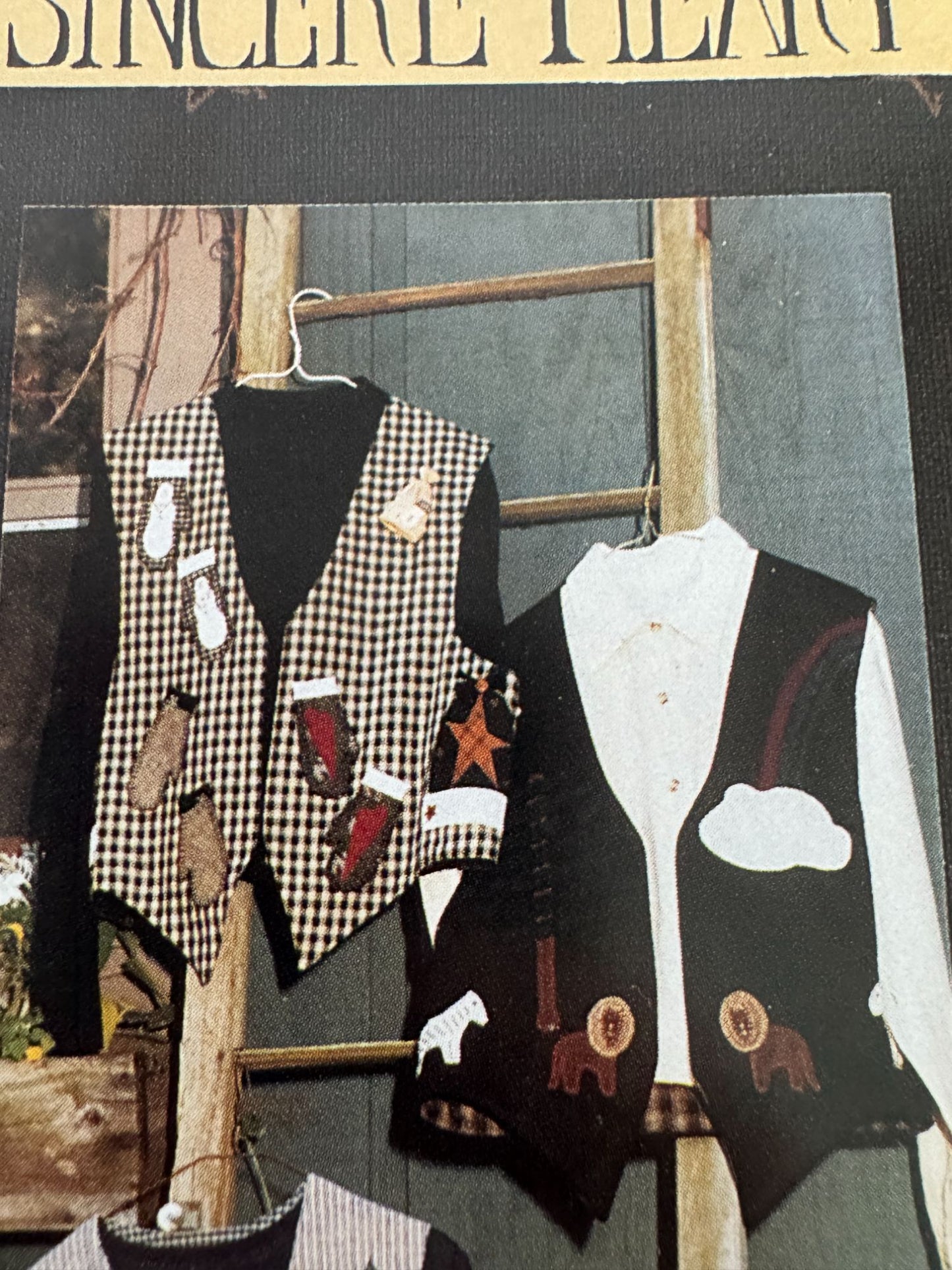 The Sincere Heart Sewing Pattern 955 Quilted Season Vest Applique Halloween Cat
