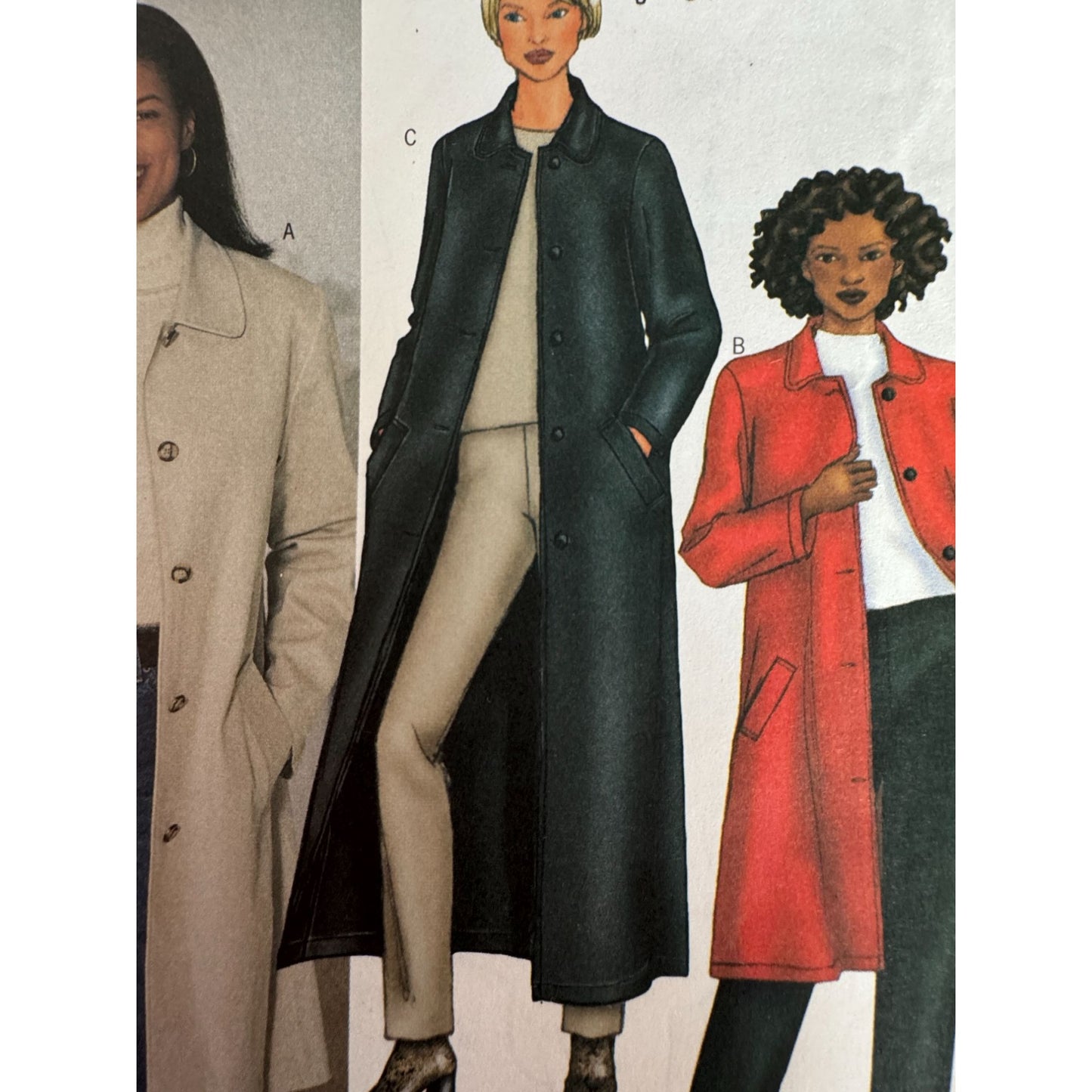 Butterick 6900 Long Coat Sewing Pattern Minimalist A Line Jacket 18-22 Uncut 2001