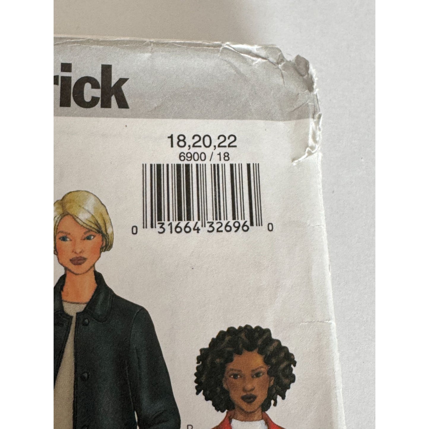 Butterick 6900 Long Coat Sewing Pattern Minimalist A Line Jacket 18-22 Uncut 2001