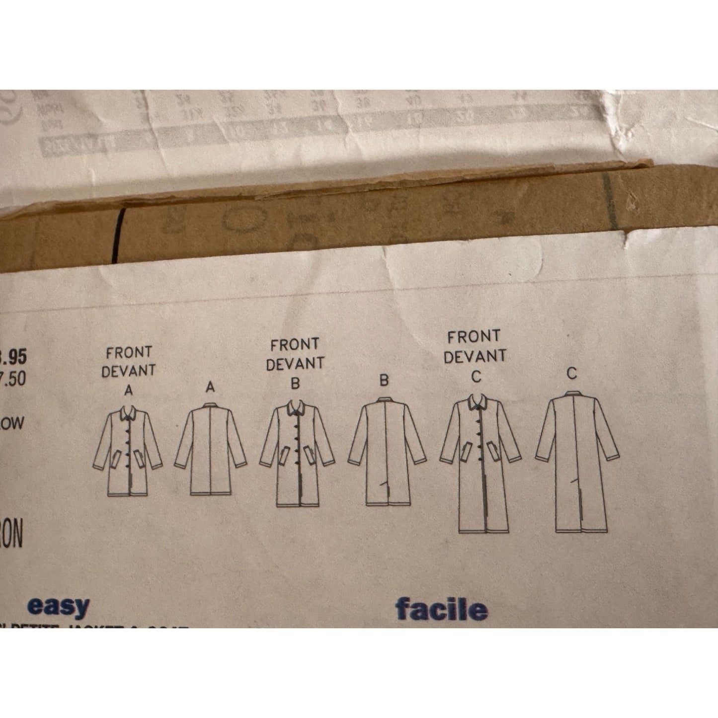 Butterick 6900 Long Coat Sewing Pattern Minimalist A Line Jacket 18-22 Uncut 2001