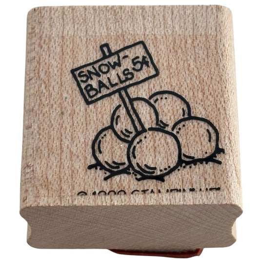 Stampin Up Rubber Stamp Snowballs for Sale Card Making Holidays Snow Funny Craft