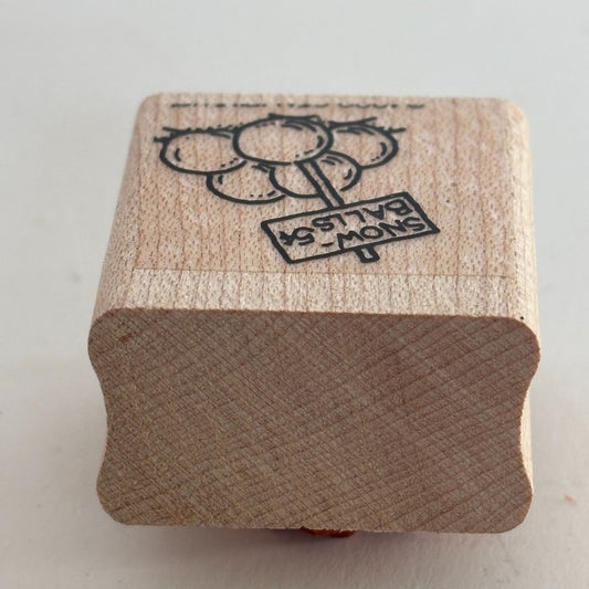 Stampin Up Rubber Stamp Snowballs for Sale Card Making Holidays Snow Funny Craft