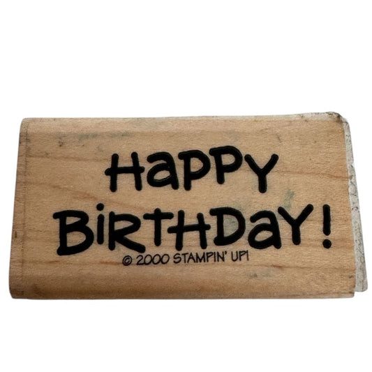 Stampin Up Rubber Stamp Happy Birthday Card Making Words Sentiment Party Craft