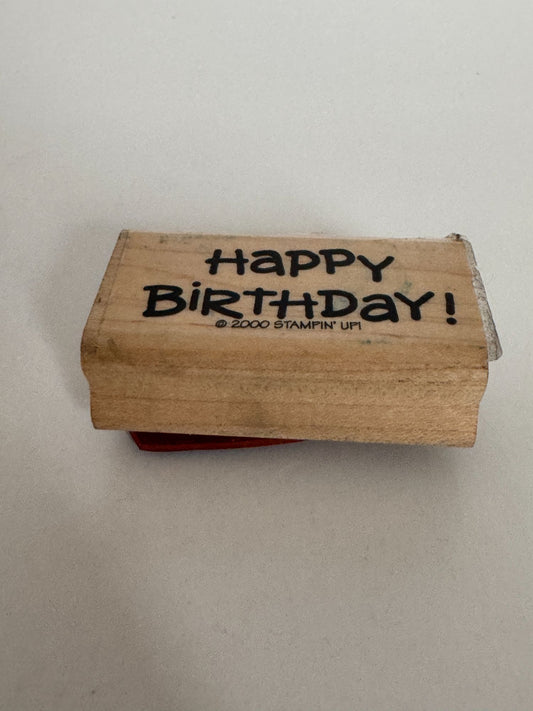 Stampin Up Rubber Stamp Happy Birthday Card Making Words Sentiment Party Craft