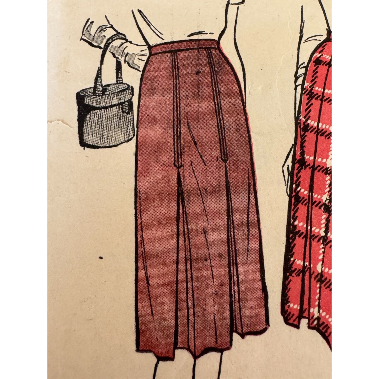 1945 Butterick 3293 Vintage 40s Skirt Sewing Pattern WWII Pleated Skirt Size 18 Waist 30 Hip 39