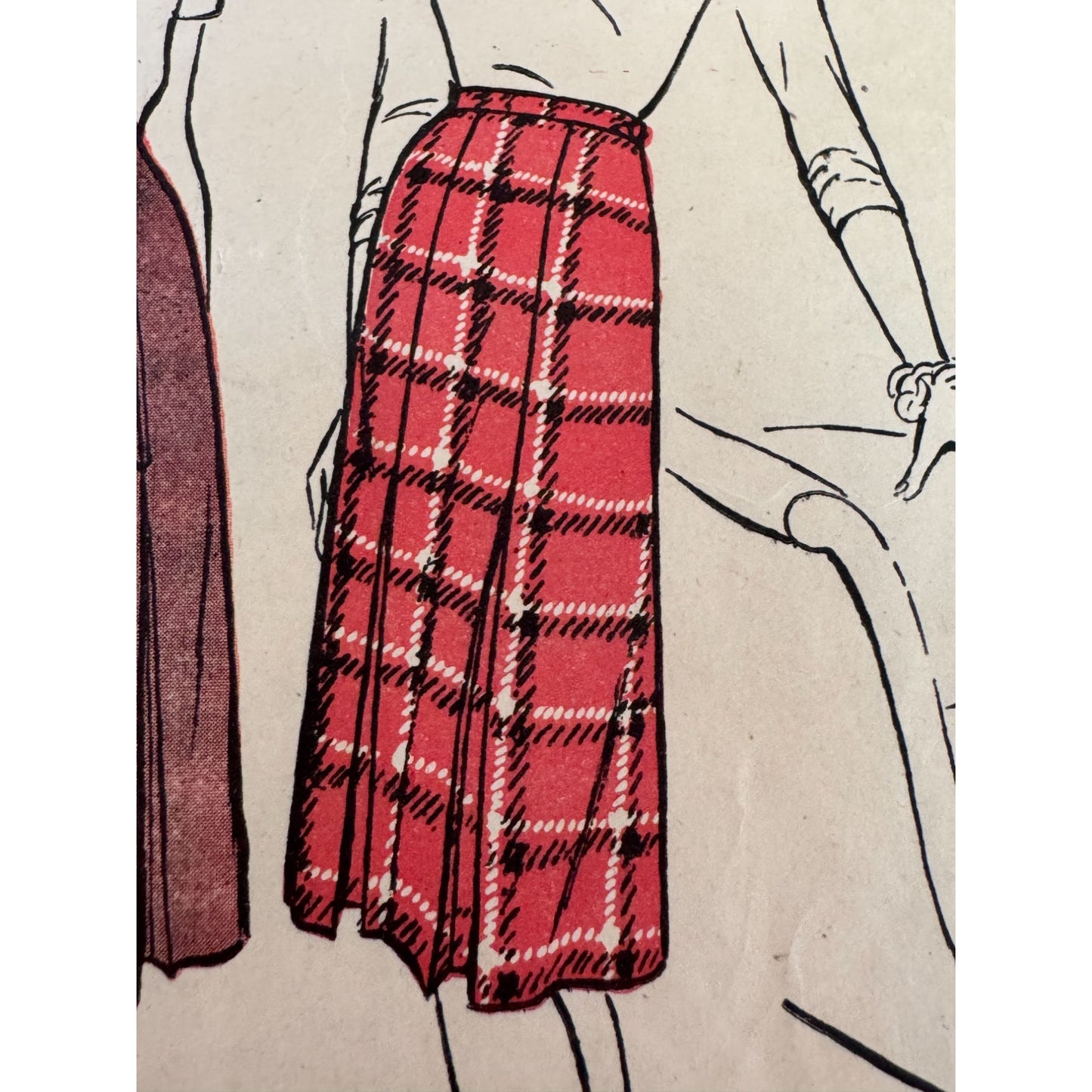 1945 Butterick 3293 Vintage 40s Skirt Sewing Pattern WWII Pleated Skirt Size 18 Waist 30 Hip 39