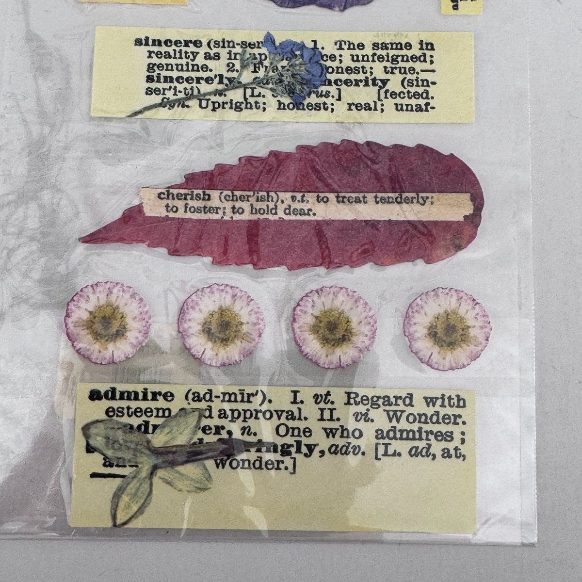 Nostalgiques Definitions Stickers Botanical Words Rebecca Sower Dictionary Ephemera Junk Journal Scrapbooking Sticko Flowers