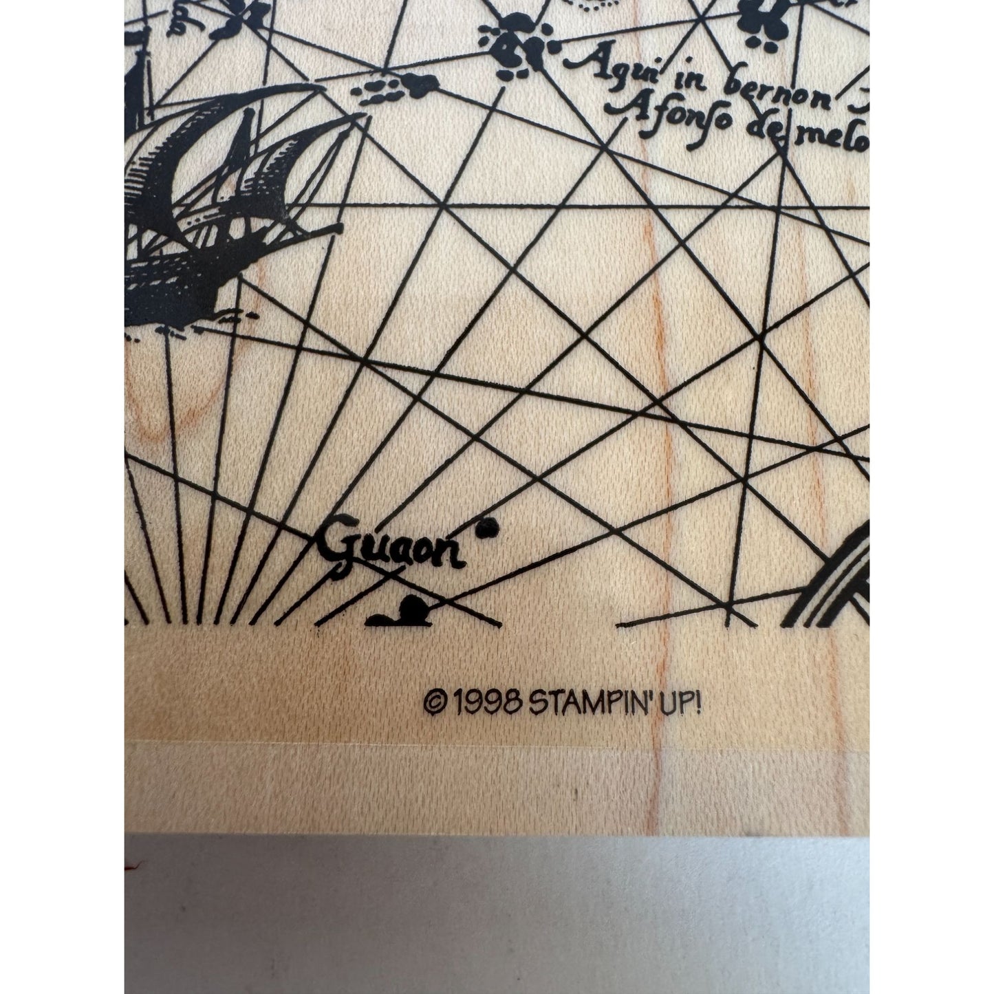 Stampin Up Rubber Stamp Old World Map Travel Nautical History Card Making Large