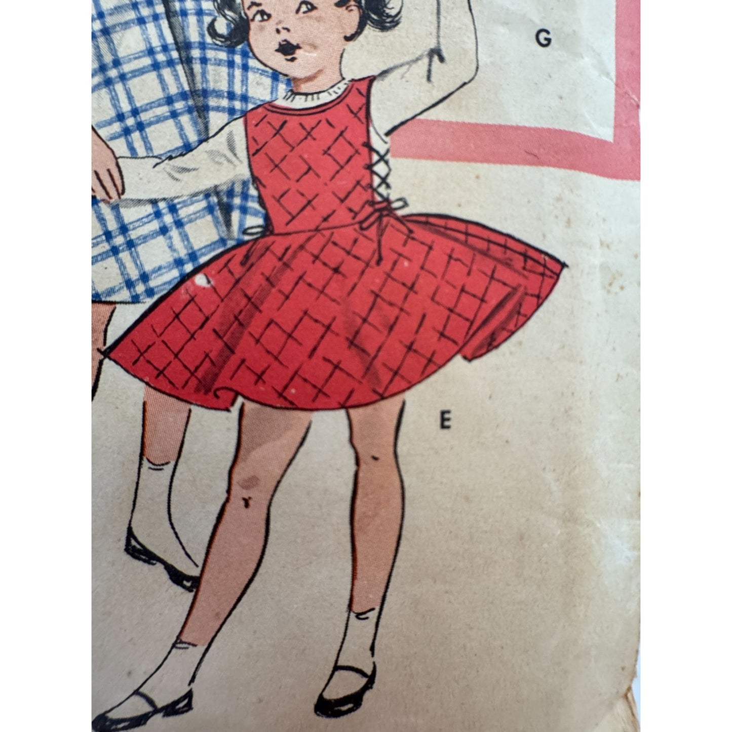 Butterick Sewing Pattern 9164 Jumper and Skirt Toddler Girl 2T 1960s Vintage Cut