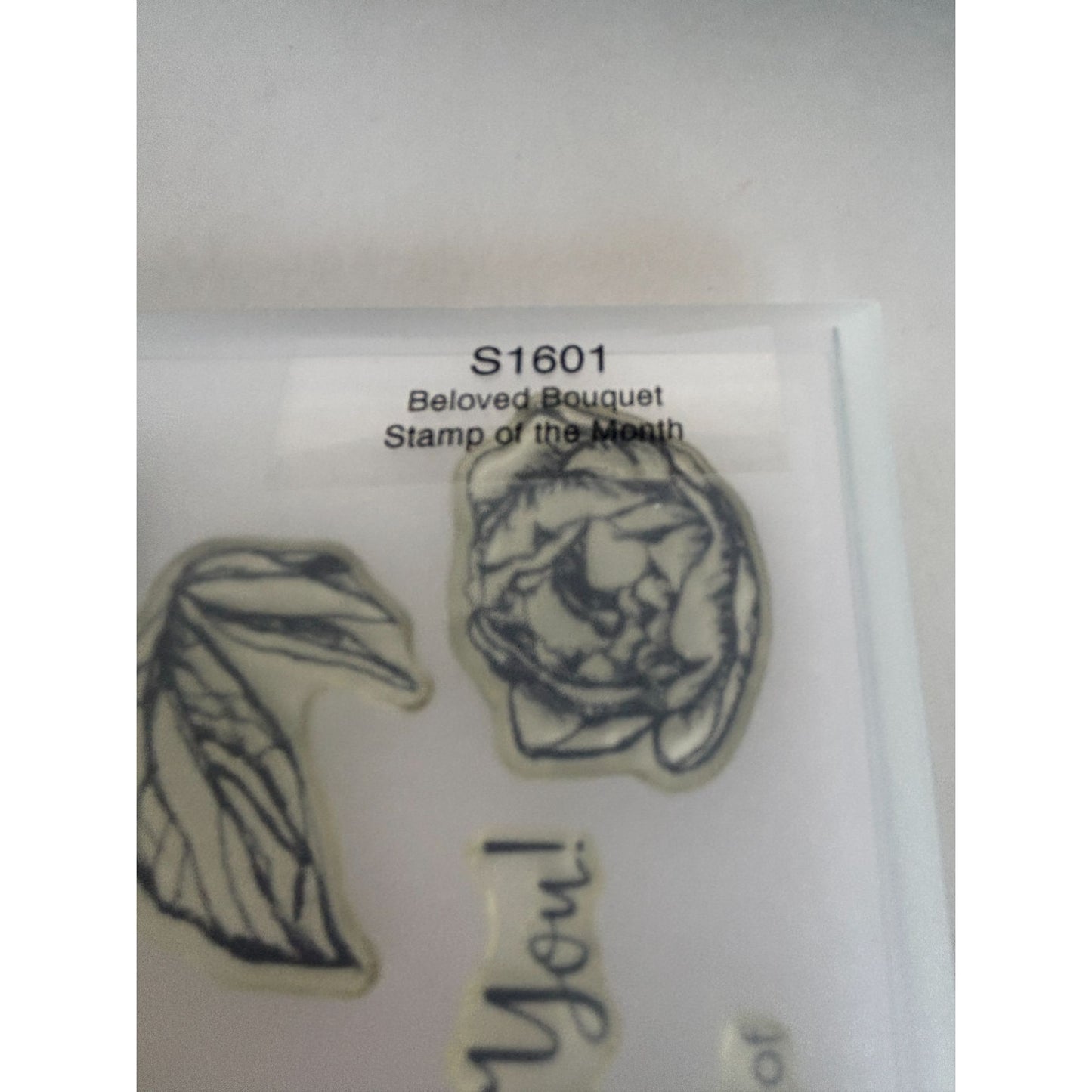 CTMH Acrylic Stamp Set Beloved Bouquet Peony Flowers Love You My Acrylix S1601