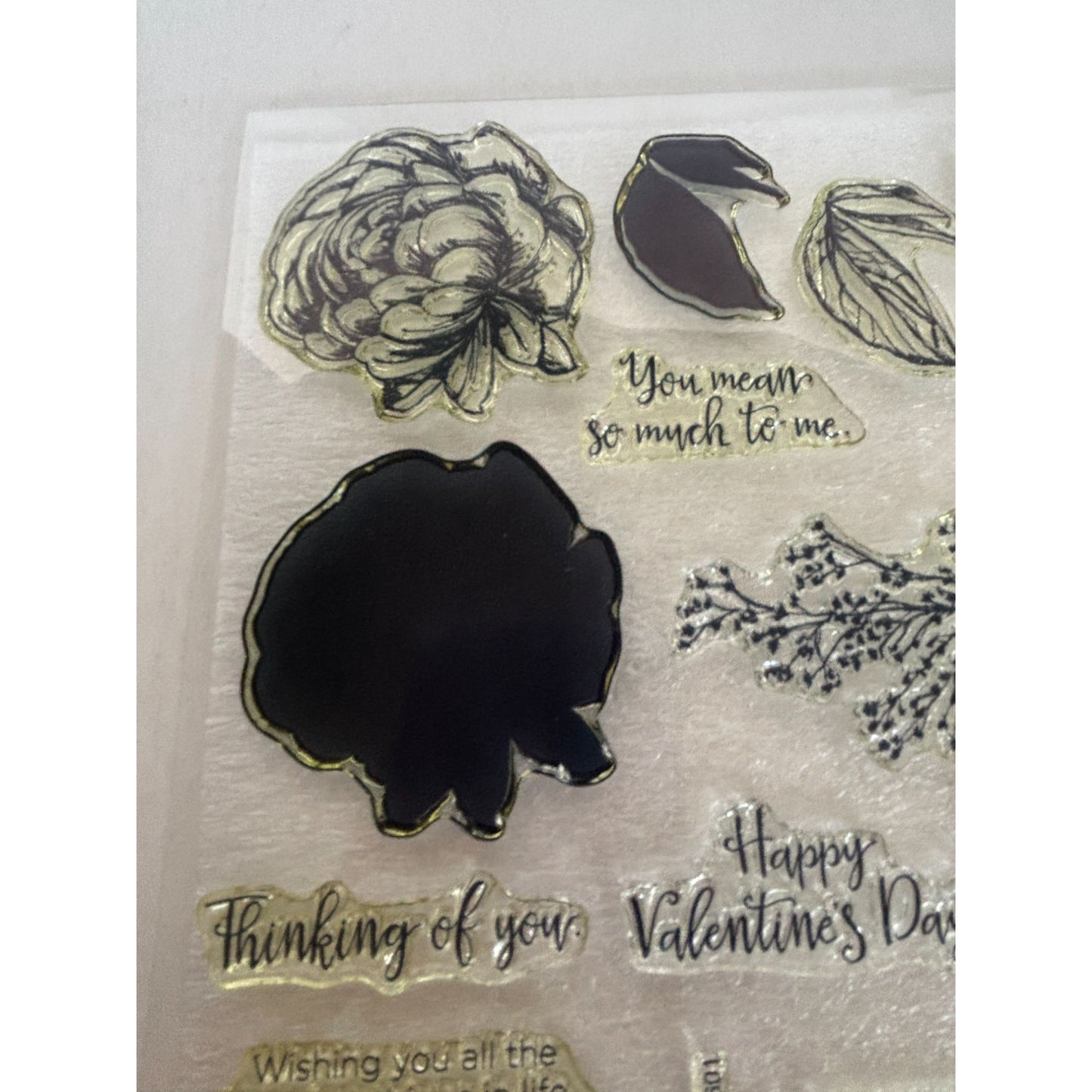 CTMH Acrylic Stamp Set Beloved Bouquet Peony Flowers Love You My Acrylix S1601