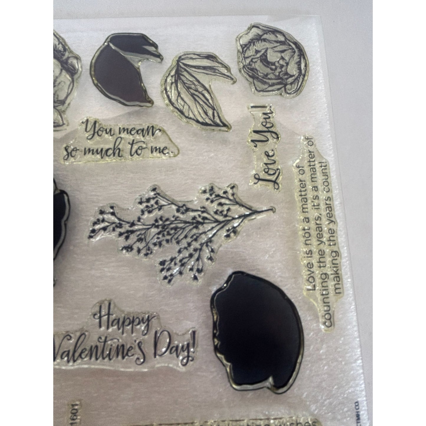 CTMH Acrylic Stamp Set Beloved Bouquet Peony Flowers Love You My Acrylix S1601