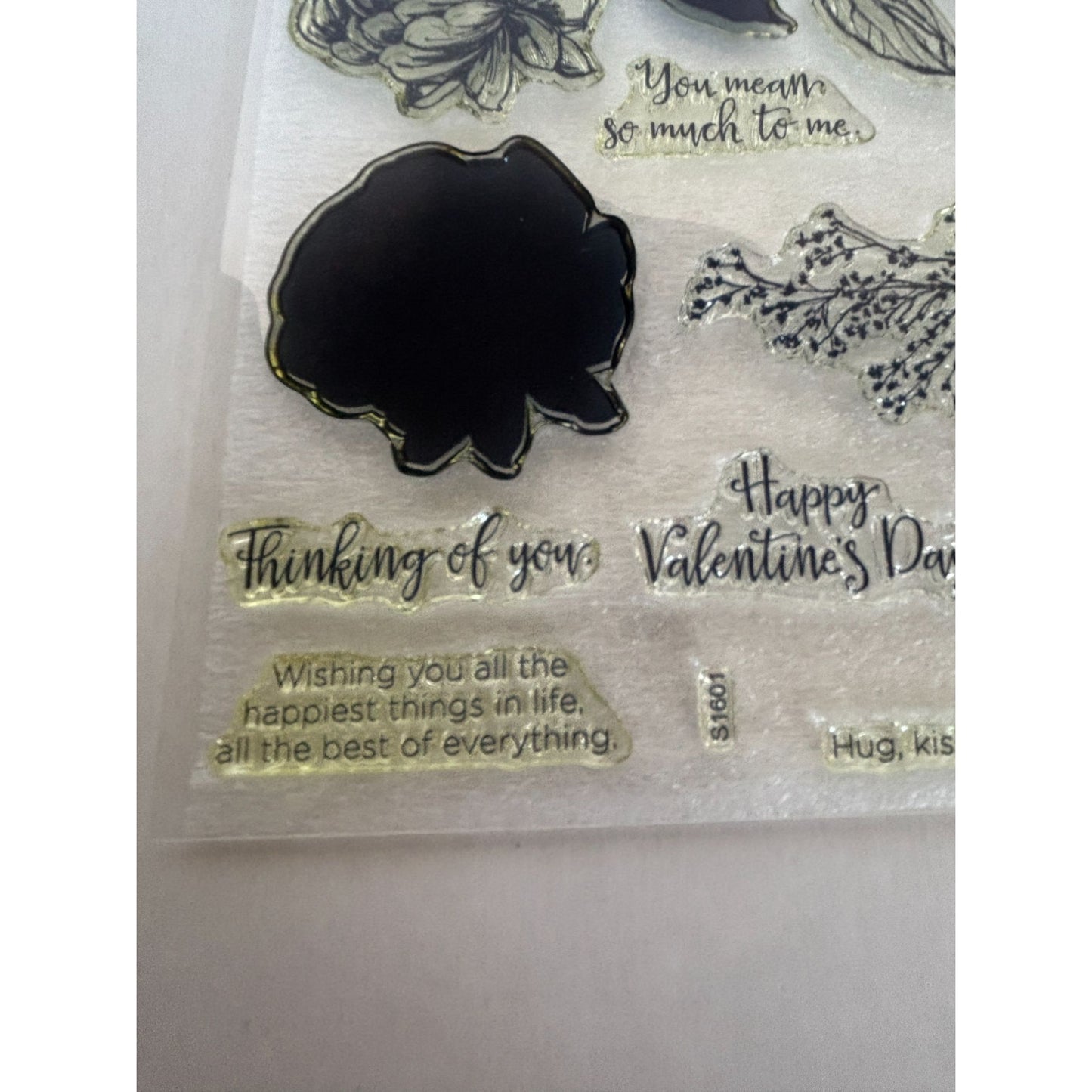 CTMH Acrylic Stamp Set Beloved Bouquet Peony Flowers Love You My Acrylix S1601