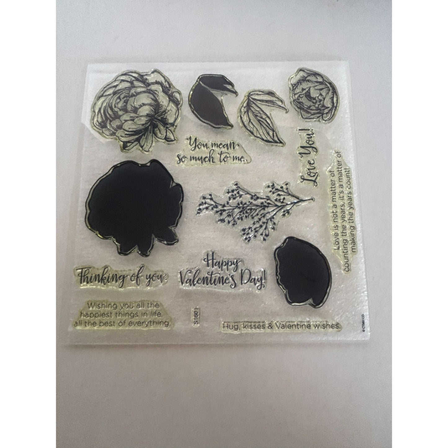 CTMH Acrylic Stamp Set Beloved Bouquet Peony Flowers Love You My Acrylix S1601