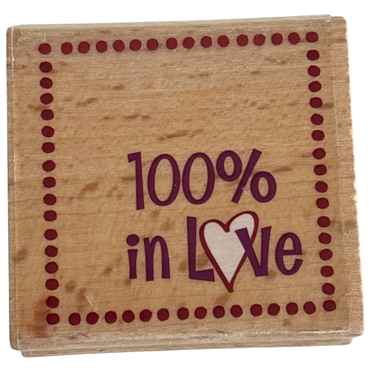 Hampton Art Studio G Rubber Stamp 100 Percent In Love Romantic Sentiment Craft Cardmaking