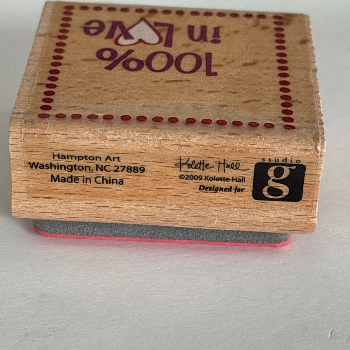 Hampton Art Studio G Rubber Stamp 100 Percent In Love Romantic Sentiment Craft Cardmaking