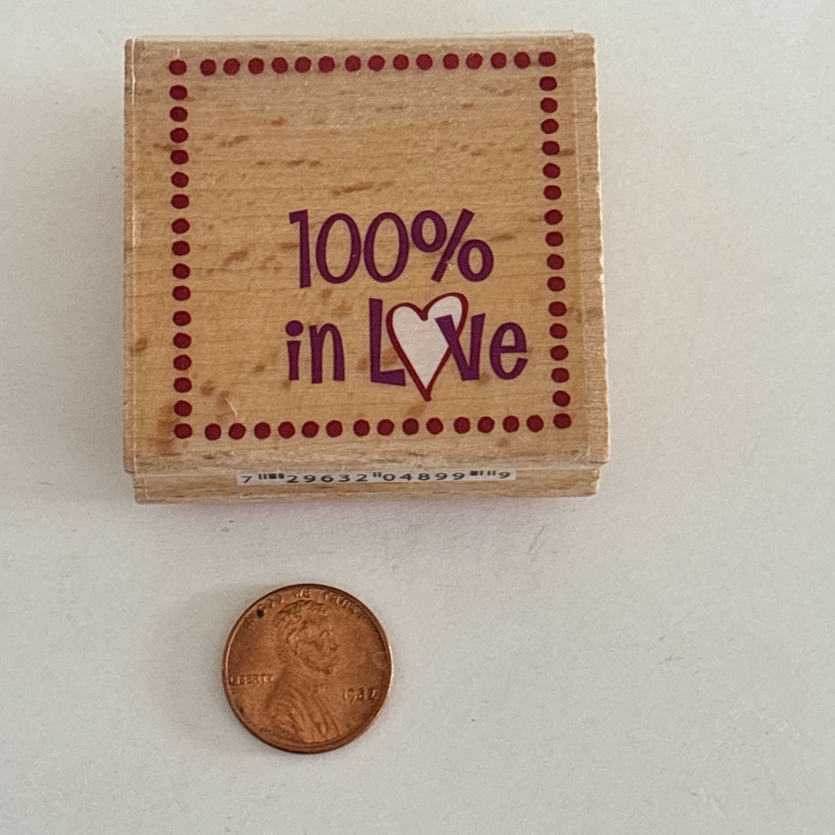 Hampton Art Studio G Rubber Stamp 100 Percent In Love Romantic Sentiment Craft Cardmaking