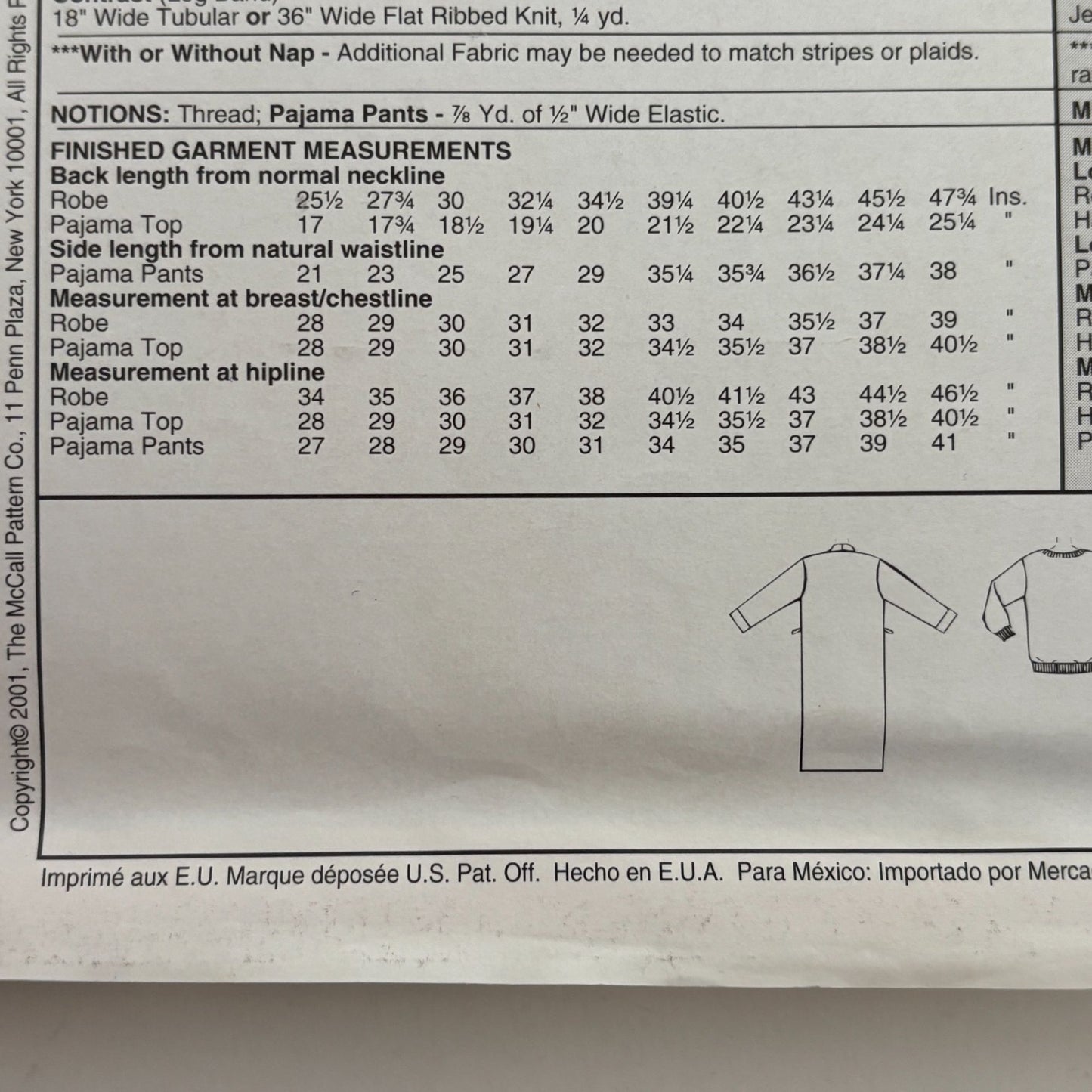 McCalls Sewing Pattern P280 Pajamas Top Pants Robe Kids 10-14 Lanz of Salzburg