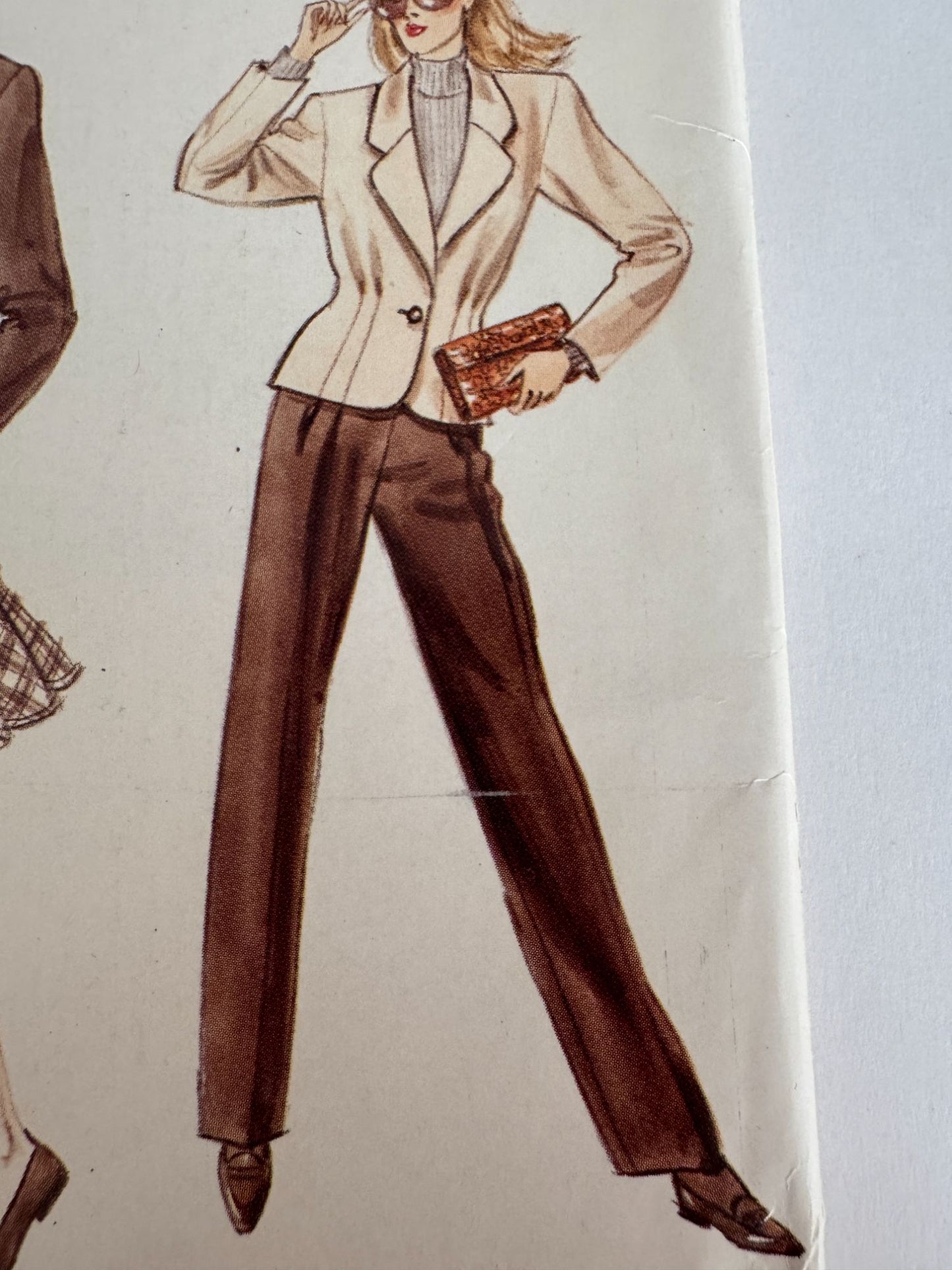 Vogue Sewing Pattern 7337 Misses Jacket Flared Skirt Pants 1980s Outfit 8 10 12