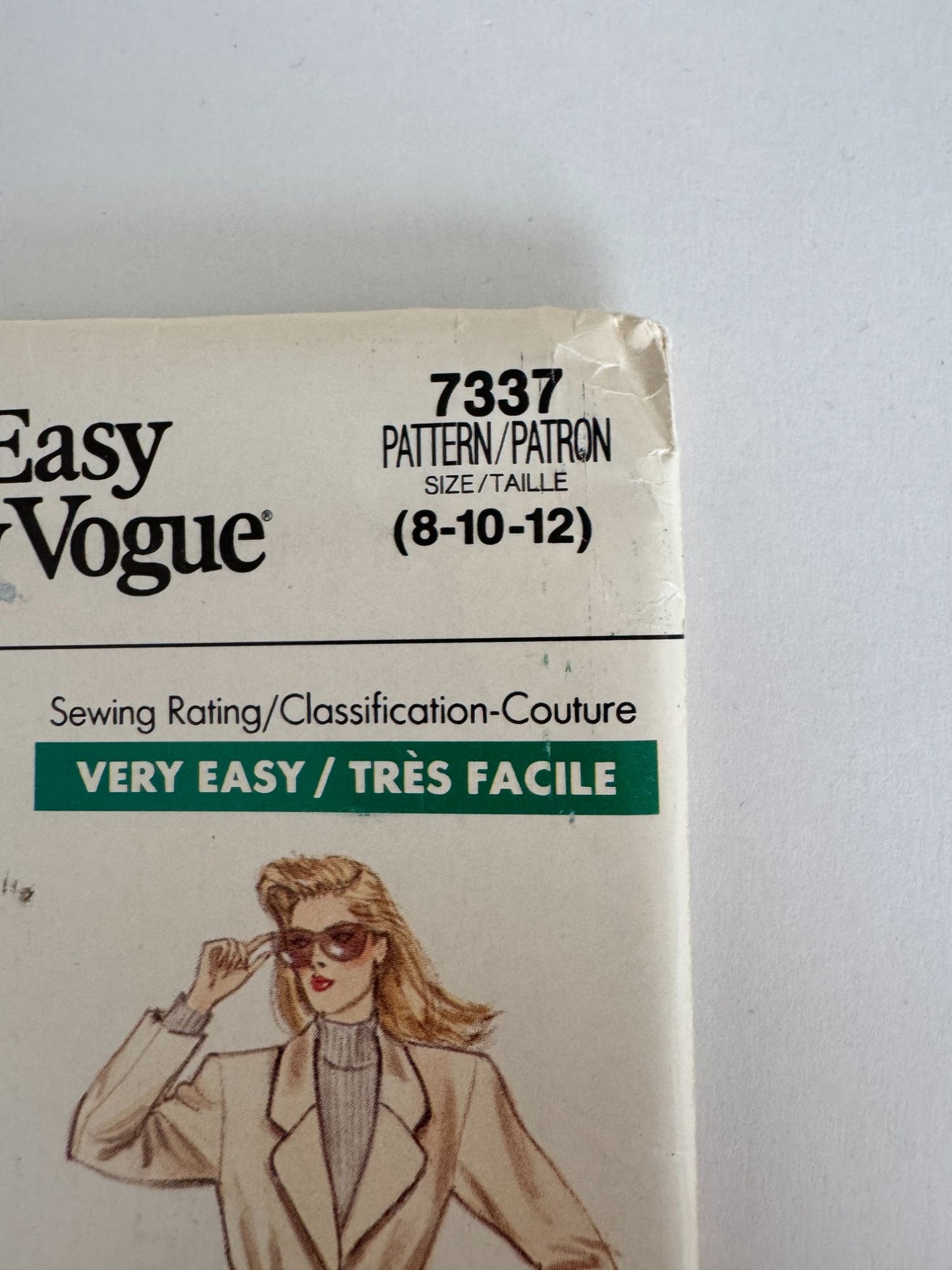 Vogue Sewing Pattern 7337 Misses Jacket Flared Skirt Pants 1980s Outfit 8 10 12