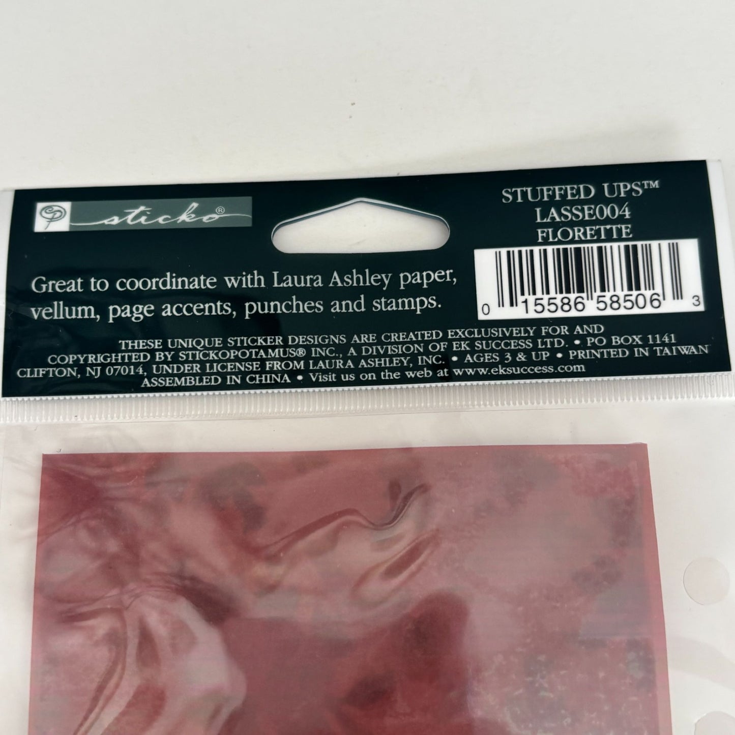 Laura Ashley Adhesive Envelopes Stuffed Ups Florette Floral Romantic Scrapbook Ephemera Embellishments Button Closure