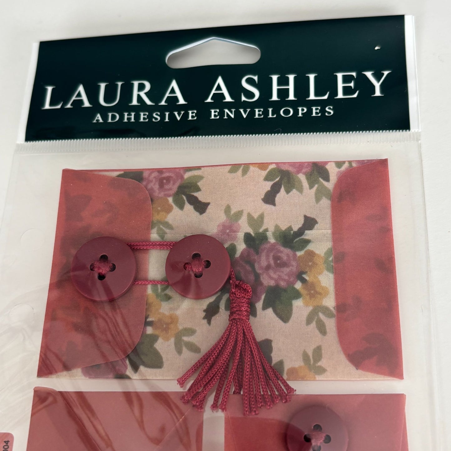 Laura Ashley Adhesive Envelopes Stuffed Ups Florette Floral Romantic Scrapbook Ephemera Embellishments Button Closure