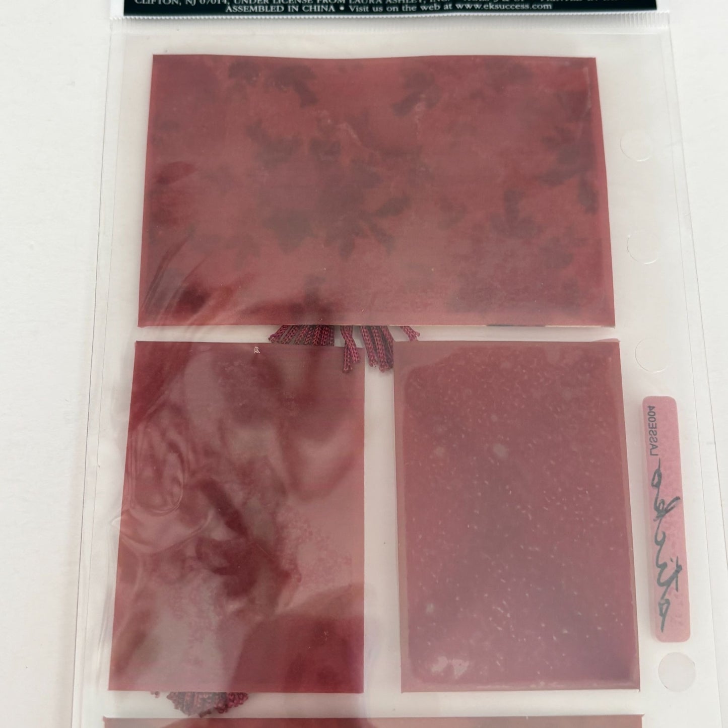Laura Ashley Adhesive Envelopes Stuffed Ups Florette Floral Romantic Scrapbook Ephemera Embellishments Button Closure