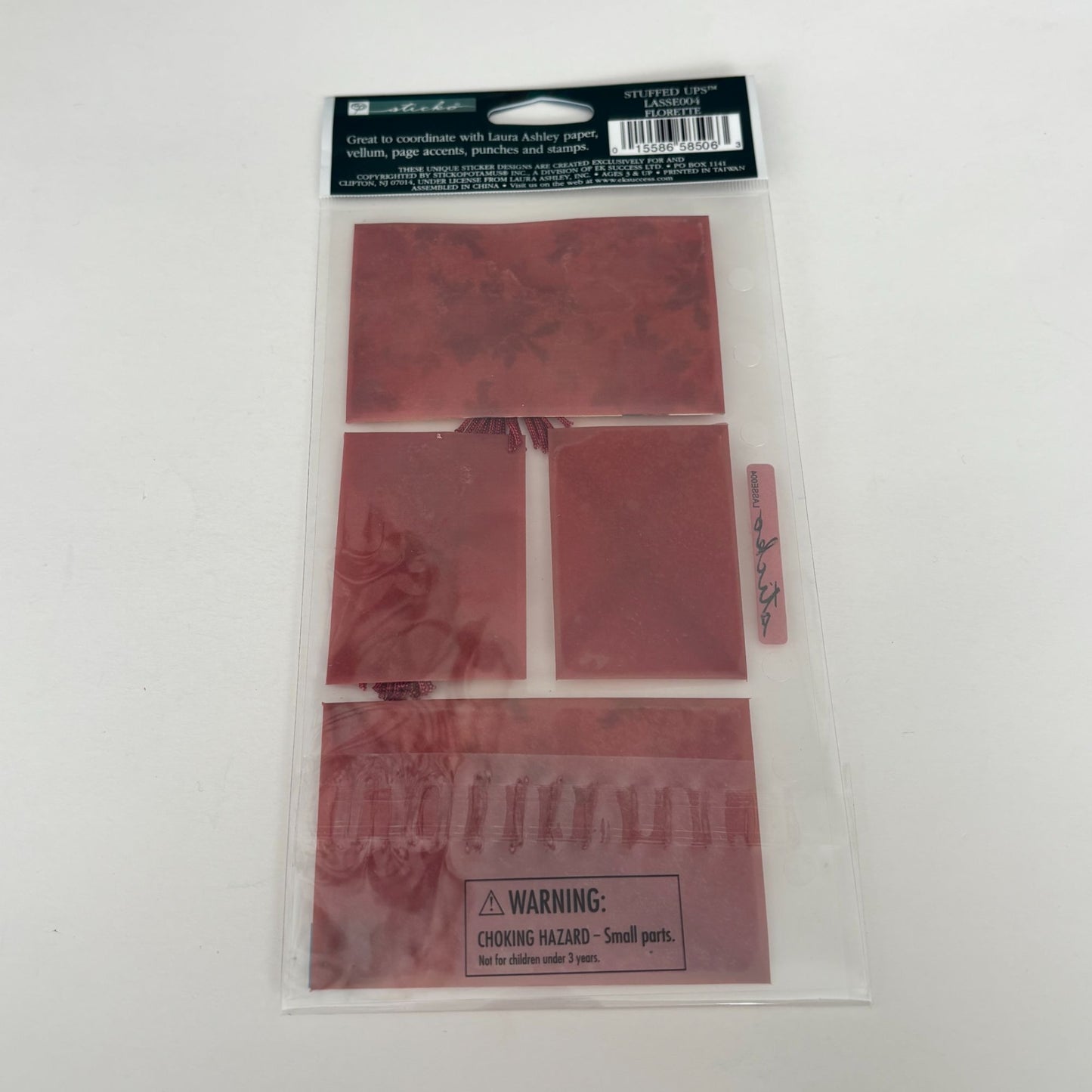 Laura Ashley Adhesive Envelopes Stuffed Ups Florette Floral Romantic Scrapbook Ephemera Embellishments Button Closure