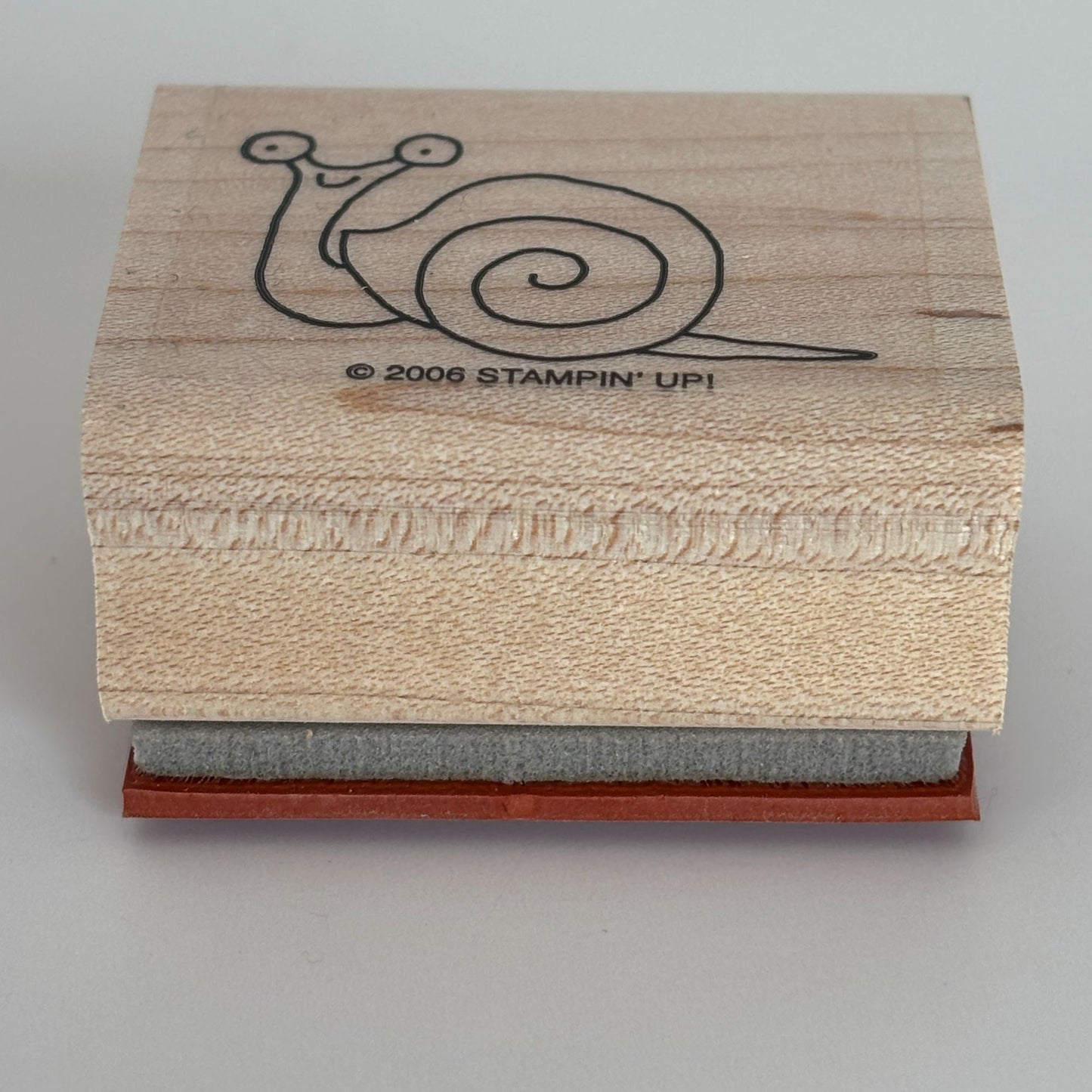 Stampin Up Wood Rubber Stamp Snail Mail Forest Animal Slow Smile Garden Nature