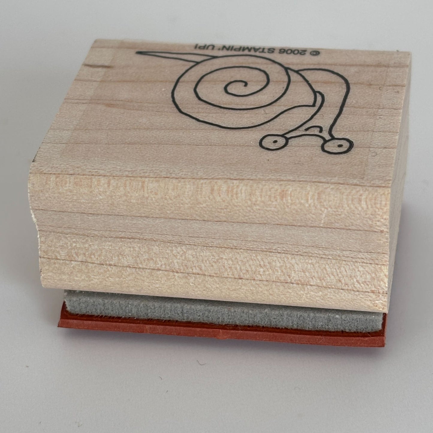 Stampin Up Wood Rubber Stamp Snail Mail Forest Animal Slow Smile Garden Nature