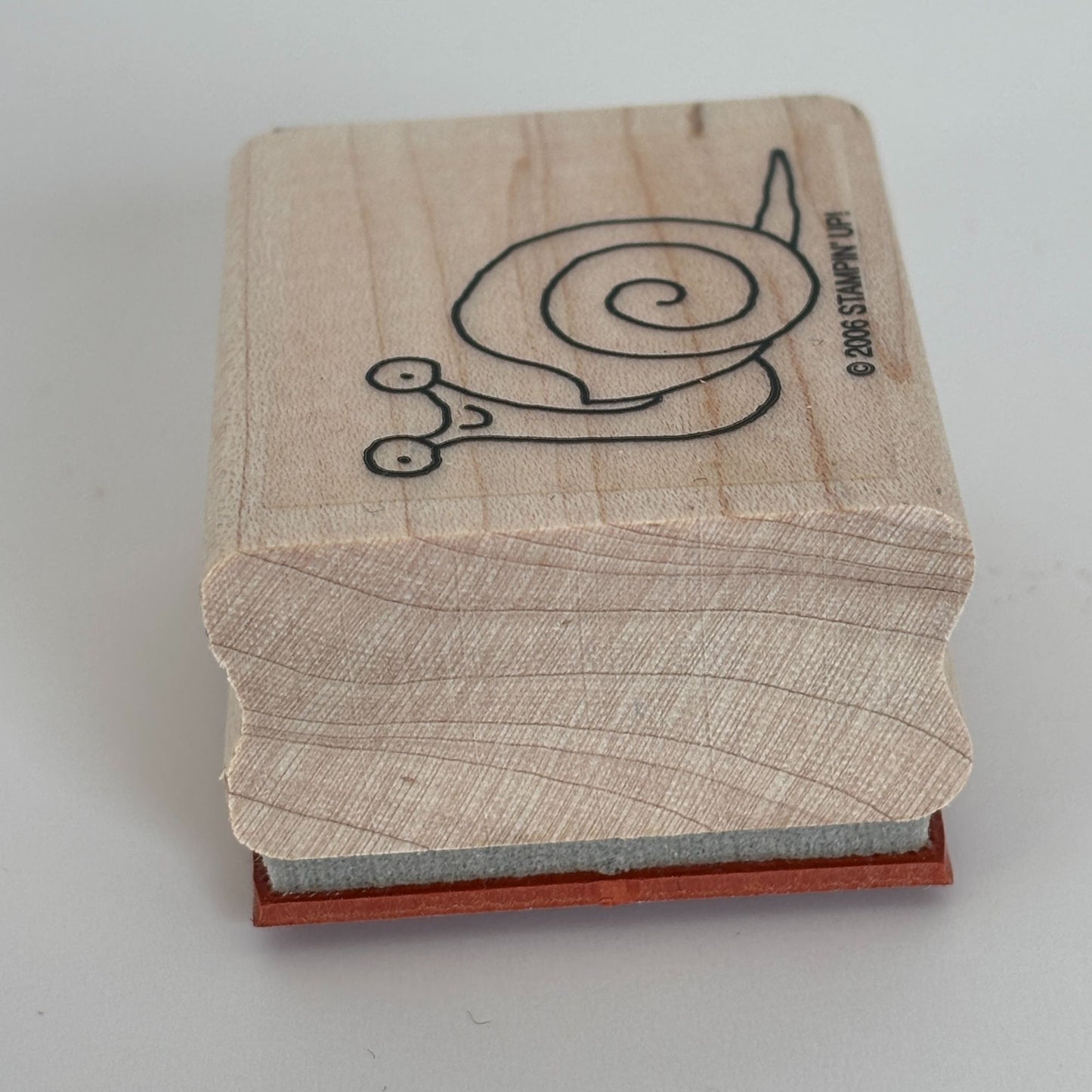 Stampin Up Wood Rubber Stamp Snail Mail Forest Animal Slow Smile Garden Nature