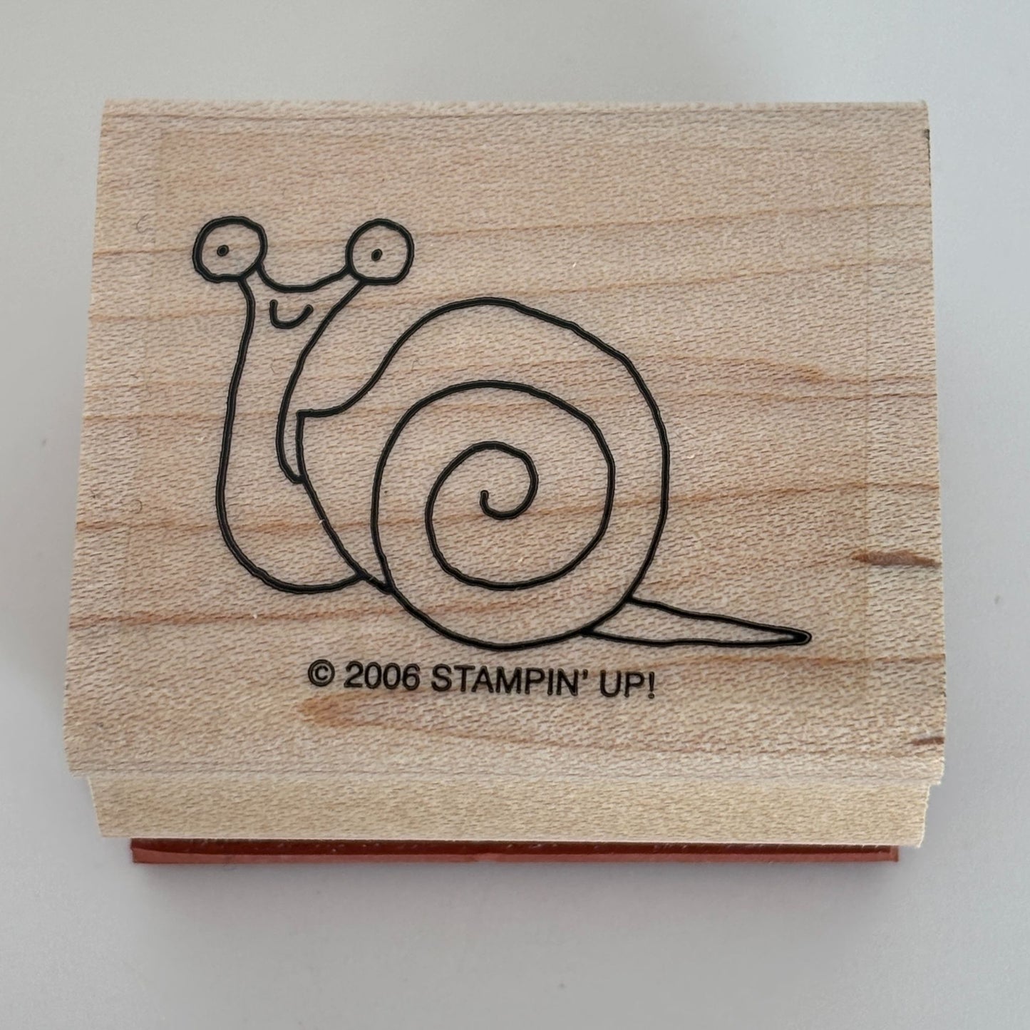 Stampin Up Wood Rubber Stamp Snail Mail Forest Animal Slow Smile Garden Nature