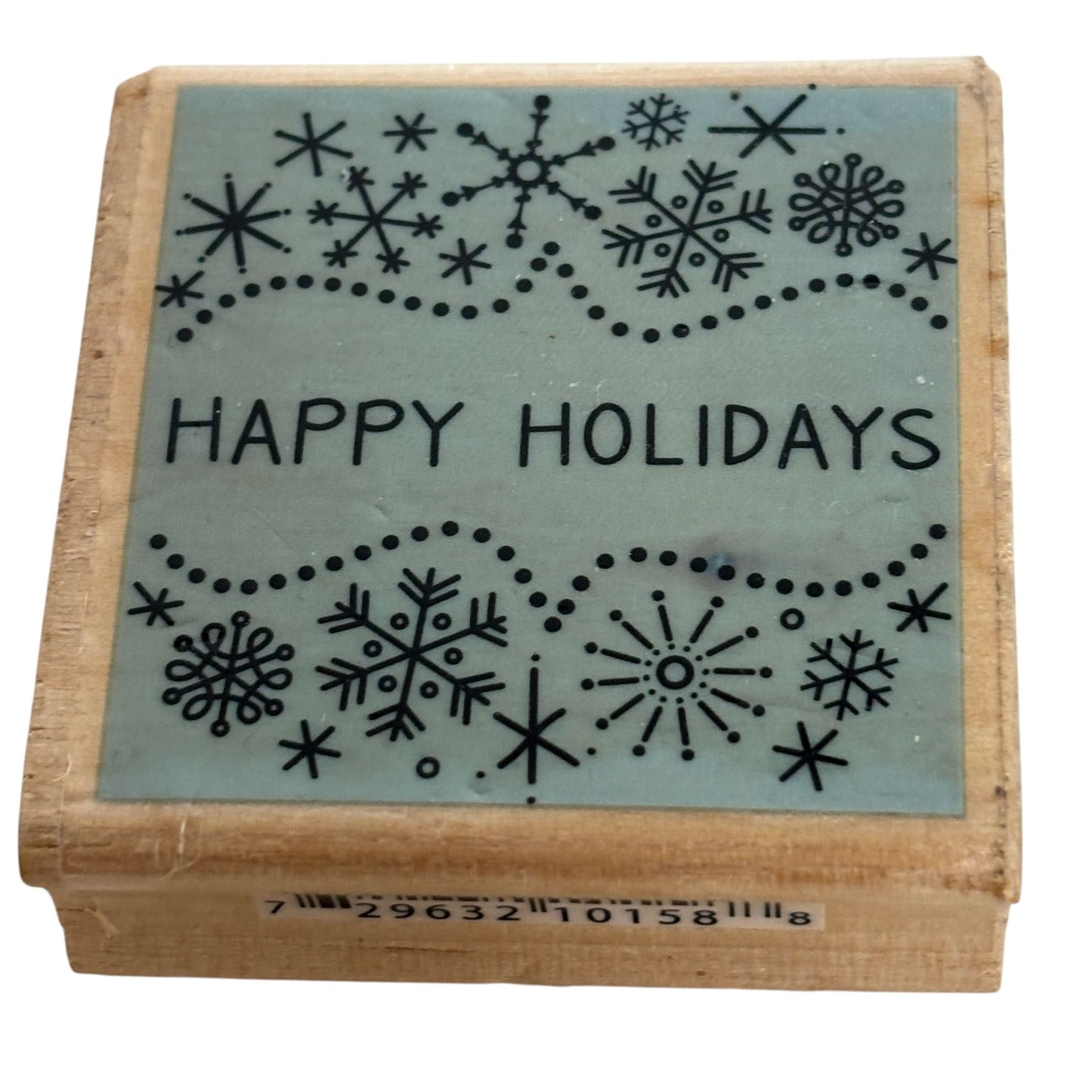 Studio G Rubber Stamp Happy Holidays Christmas Card Making Greeting Words Snow