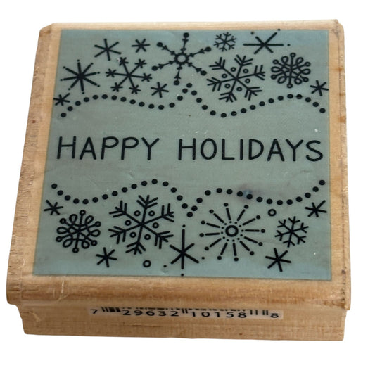 Studio G Rubber Stamp Happy Holidays Christmas Card Making Greeting Words Snow